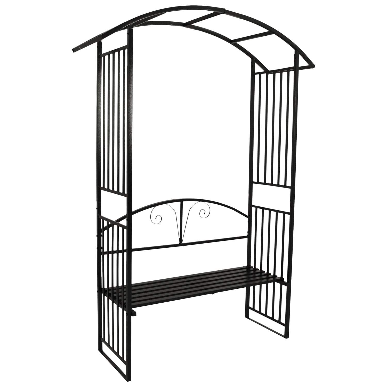 DEGAMO Rosenbogen AVIGNON 220x155cm mit Sitzbank, Metall schwarz - Bild 1