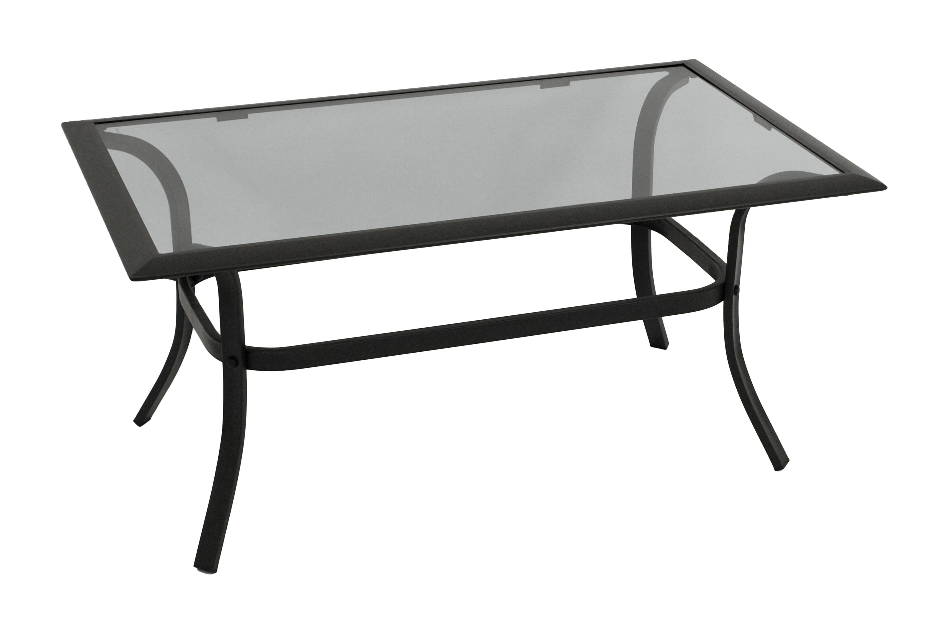 DEGAMO Beistelltisch ZAGREB 102x61x48cm, Stahl schwarz + Glas grau get&ouml;nt - Bild 1