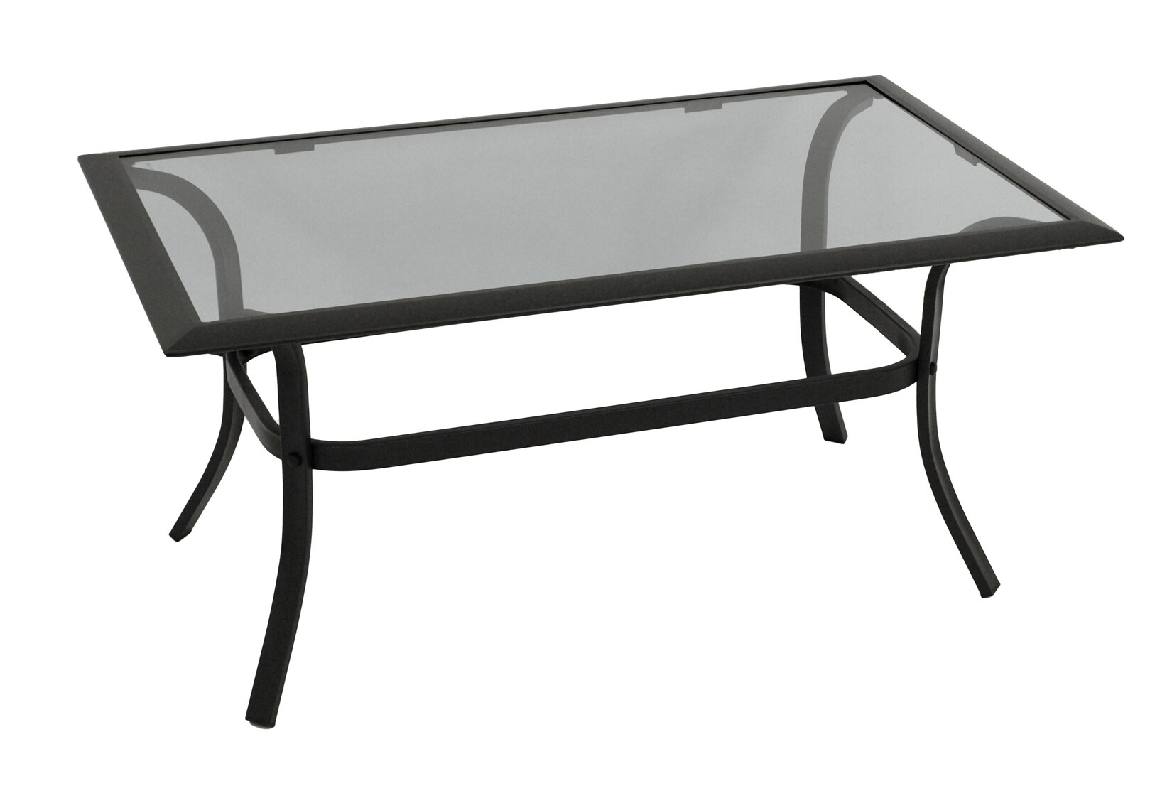 DEGAMO Beistelltisch ZAGREB 102x61x48cm, Stahl schwarz + Glas grau getönt | 04050747469475