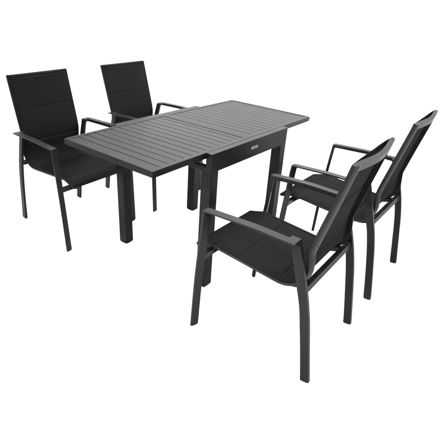 DEGAMO Garnitur ALCUDIA 5-teilig,  Aluminium anthrazit + Kunstgewebe schwarz - Bild 1