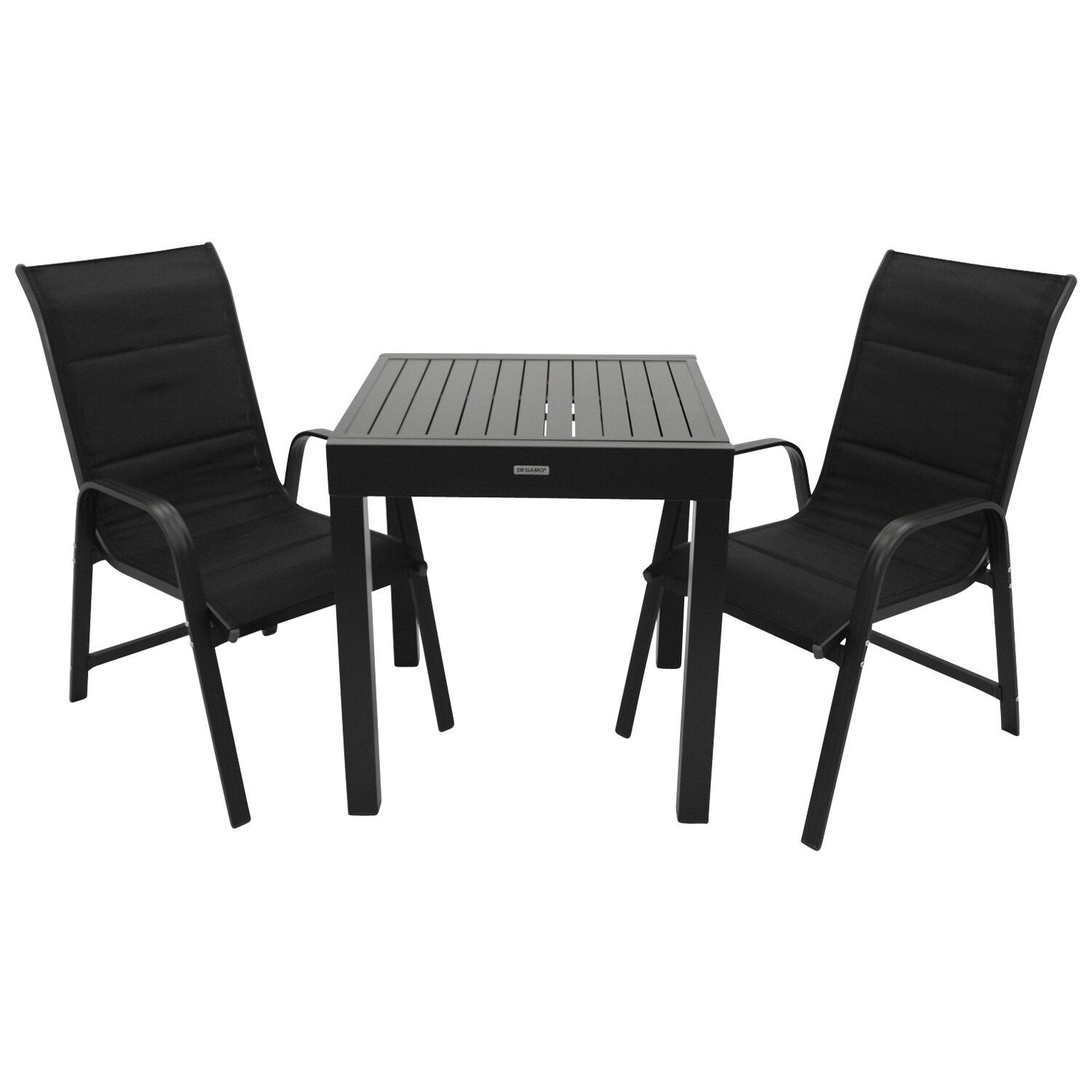 DEGAMO Garnitur ALCUDIA 3-teilig,  Aluminium anthrazit + Kunstgewebe schwarz | 04050747460526