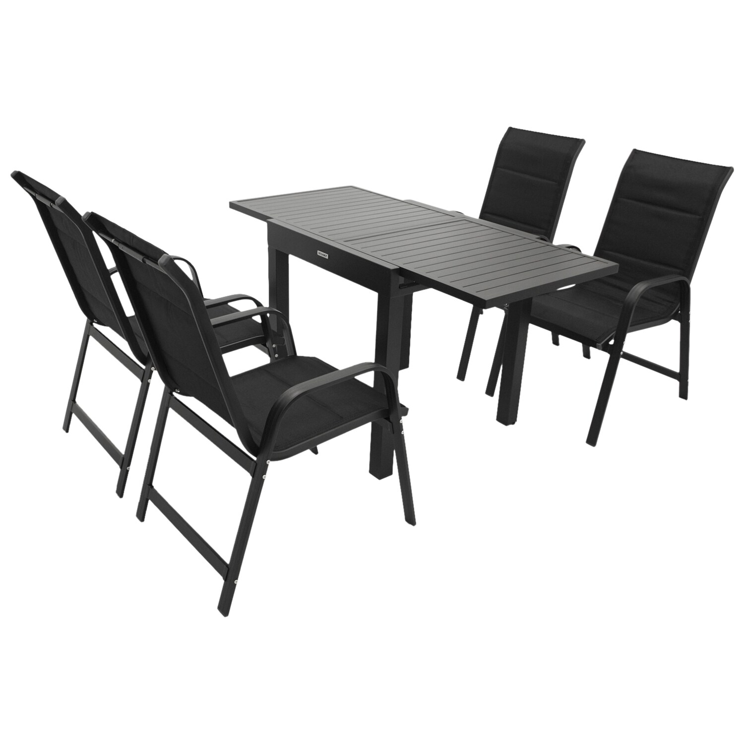 DEGAMO Garnitur ALCUDIA 5-teilig,  Aluminium anthrazit + Kunstgewebe schwarz - Bild 1