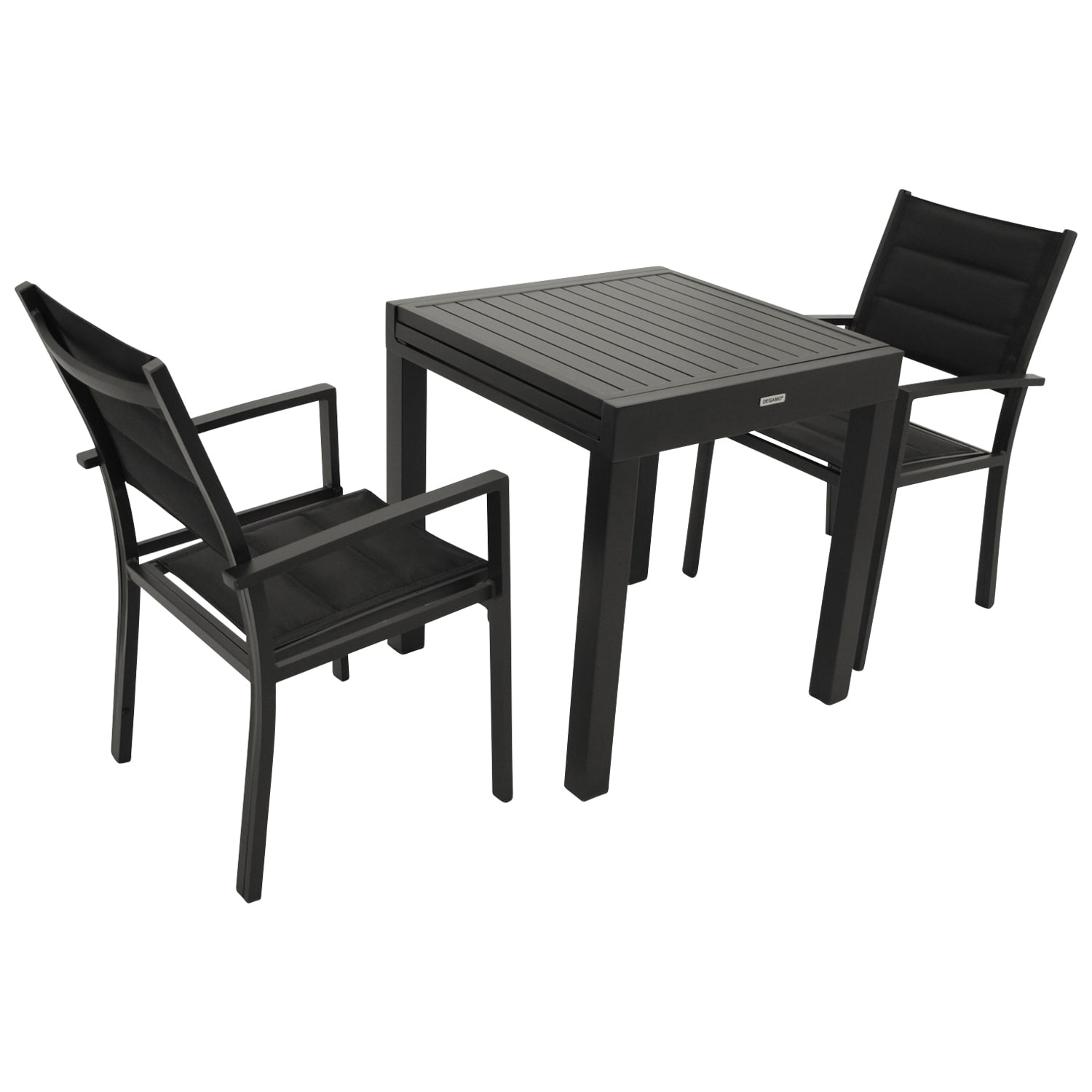 DEGAMO Garnitur ALCUDIA 3-teilig, Aluminium anthrazit + Kunstgewebe schwarz - Bild 1