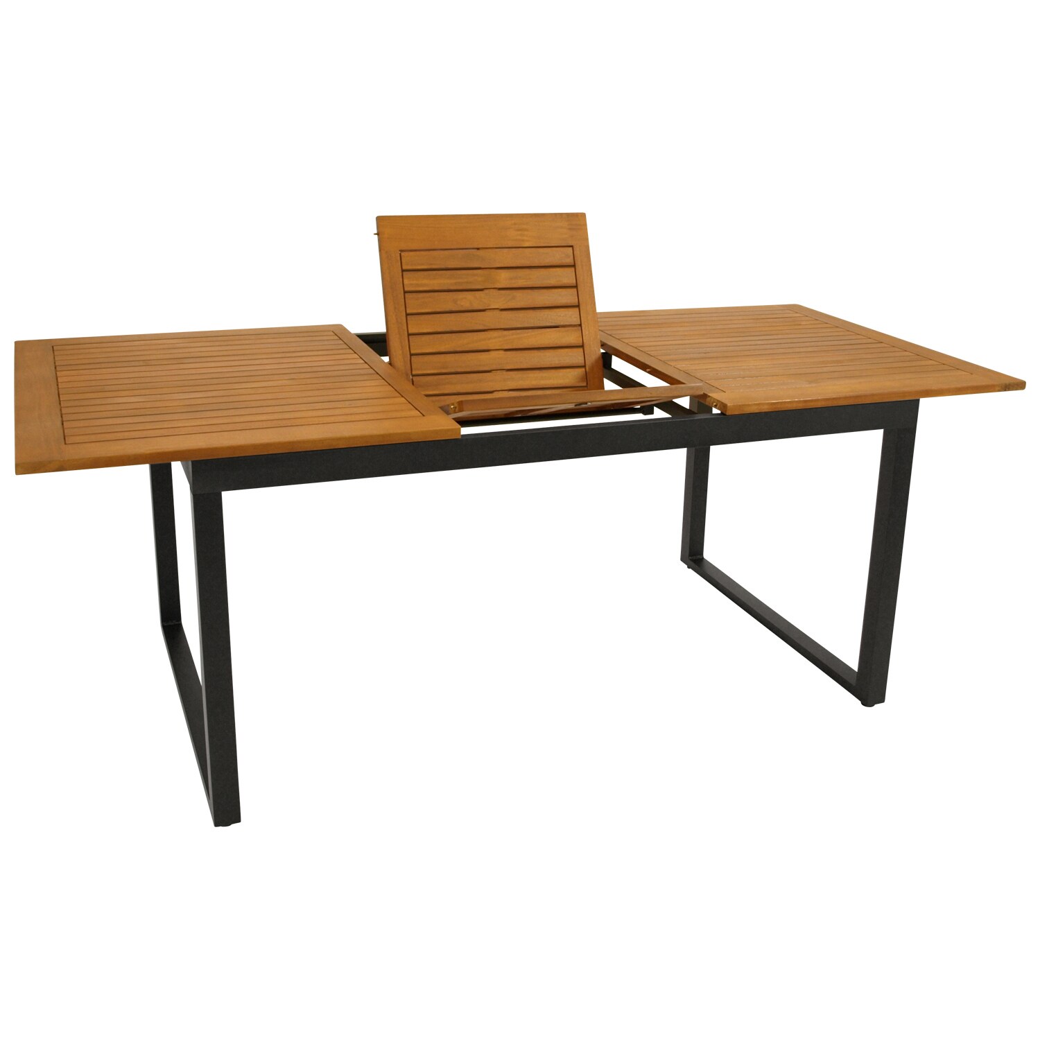 DEGAMO Ausziehtisch RIVELLO 150/200x90cm, Aluminium anthrazit + Akazie geölt, FSC-zertifiziert | 04050747231492