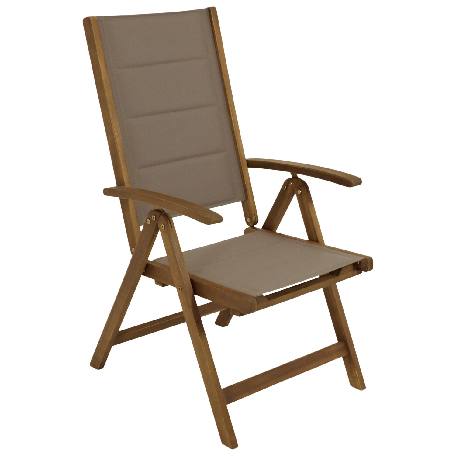 DEGAMO Klappsessel BOLIVAR Hochlehner, Akazie geölt + Kunstgewebe grau-braun, FSC-zertifiziert | 04050747964604