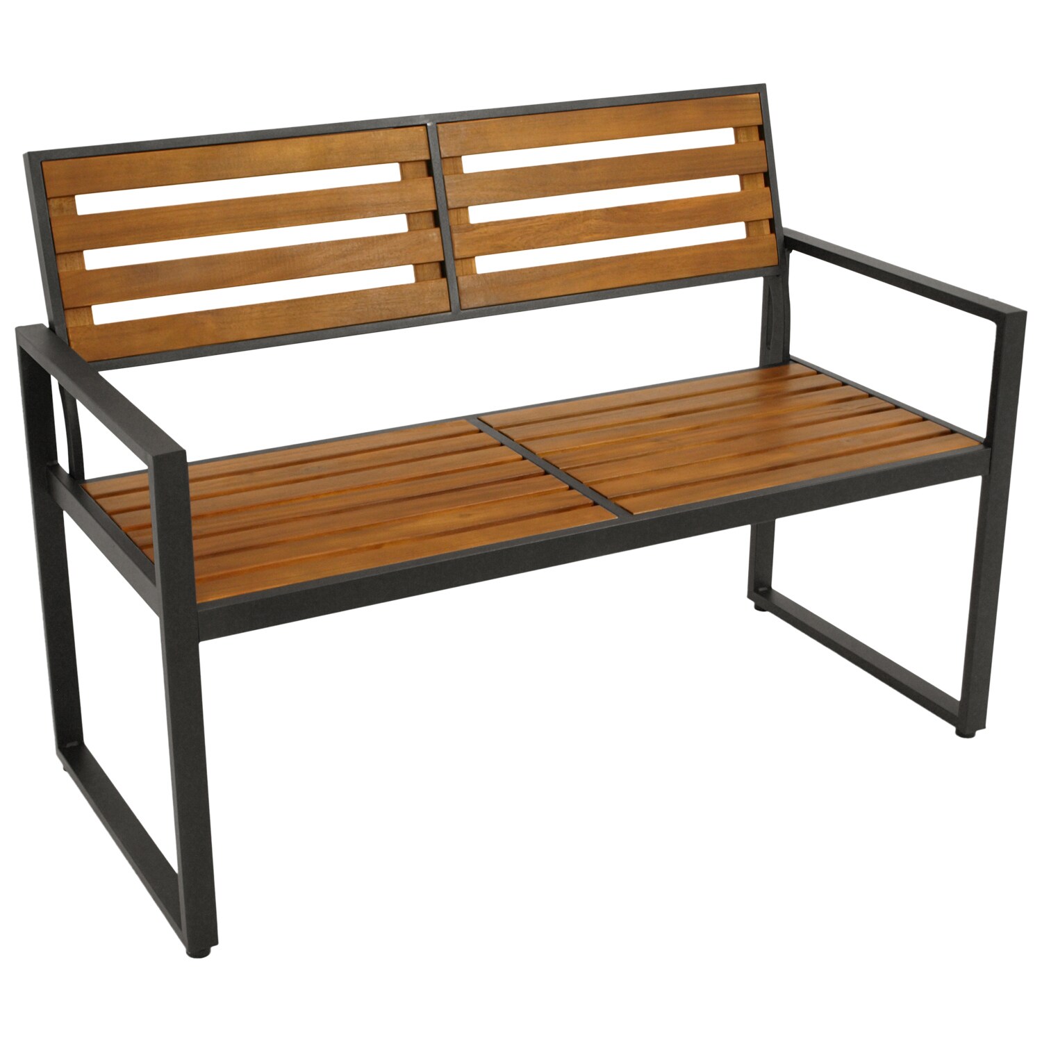 DEGAMO Bank RAGUSA 2-sitzer, Stahl anthrazit + Akazie geölt, FSC-zertifiziert | 04050747234615