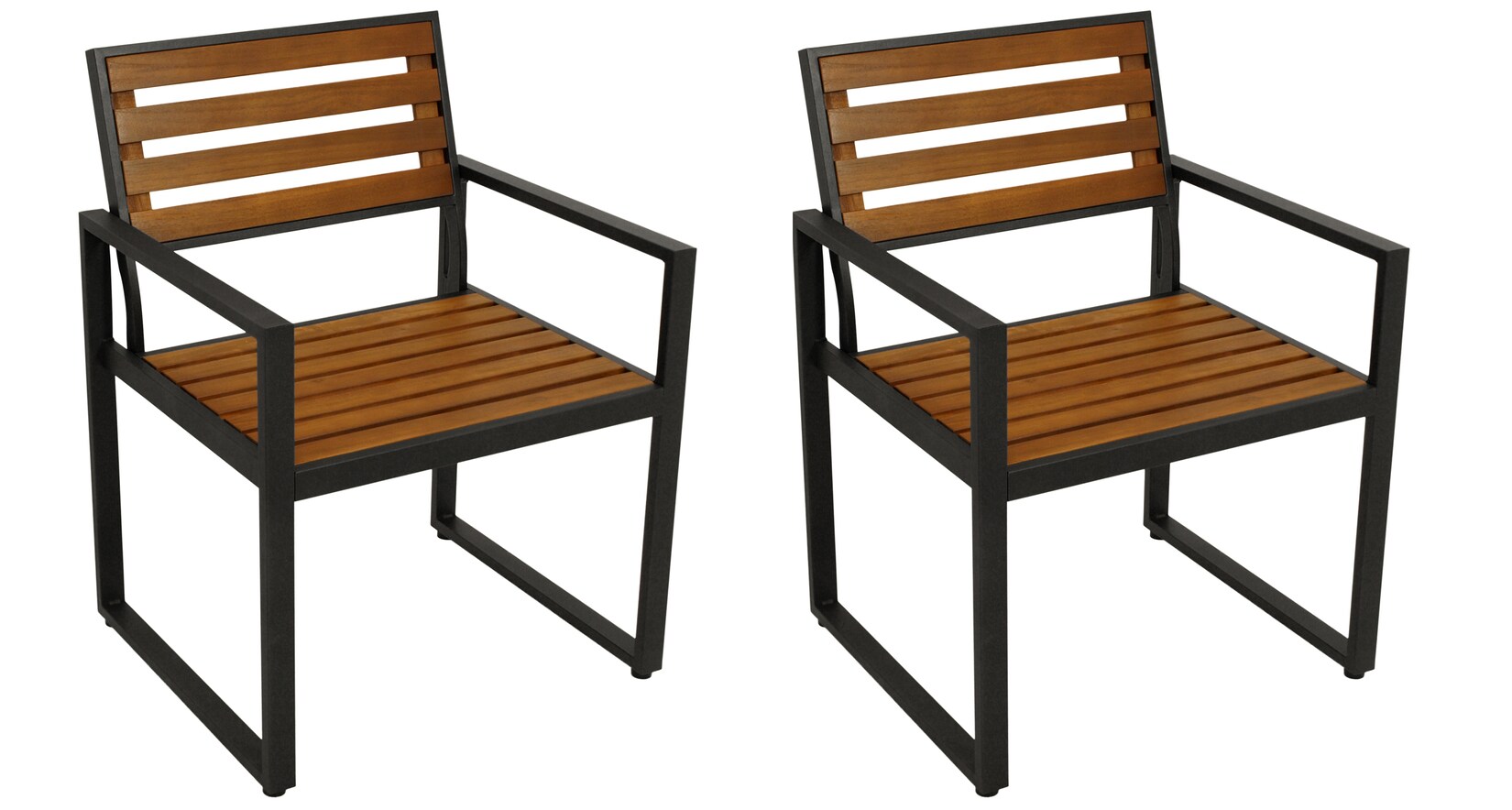 DEGAMO Sessel RAGUSA, Stahl anthrazit + Akazie geölt, FSC-zertifiziert, 2 Stück | 04050747234660