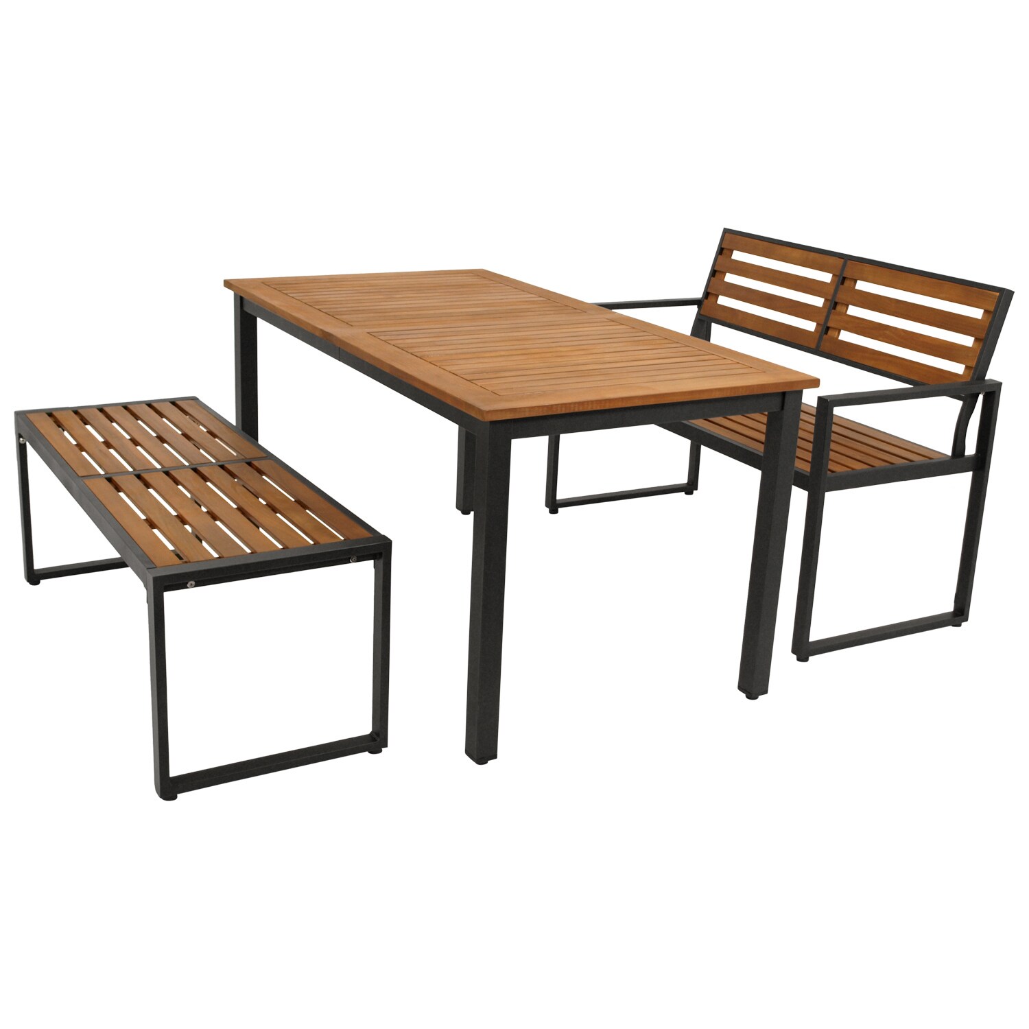 DEGAMO Garnitur RAGUSA 3-teilig, Stahl + Akazie ge&ouml;lt, FSC-zertifiziert - Bild 1