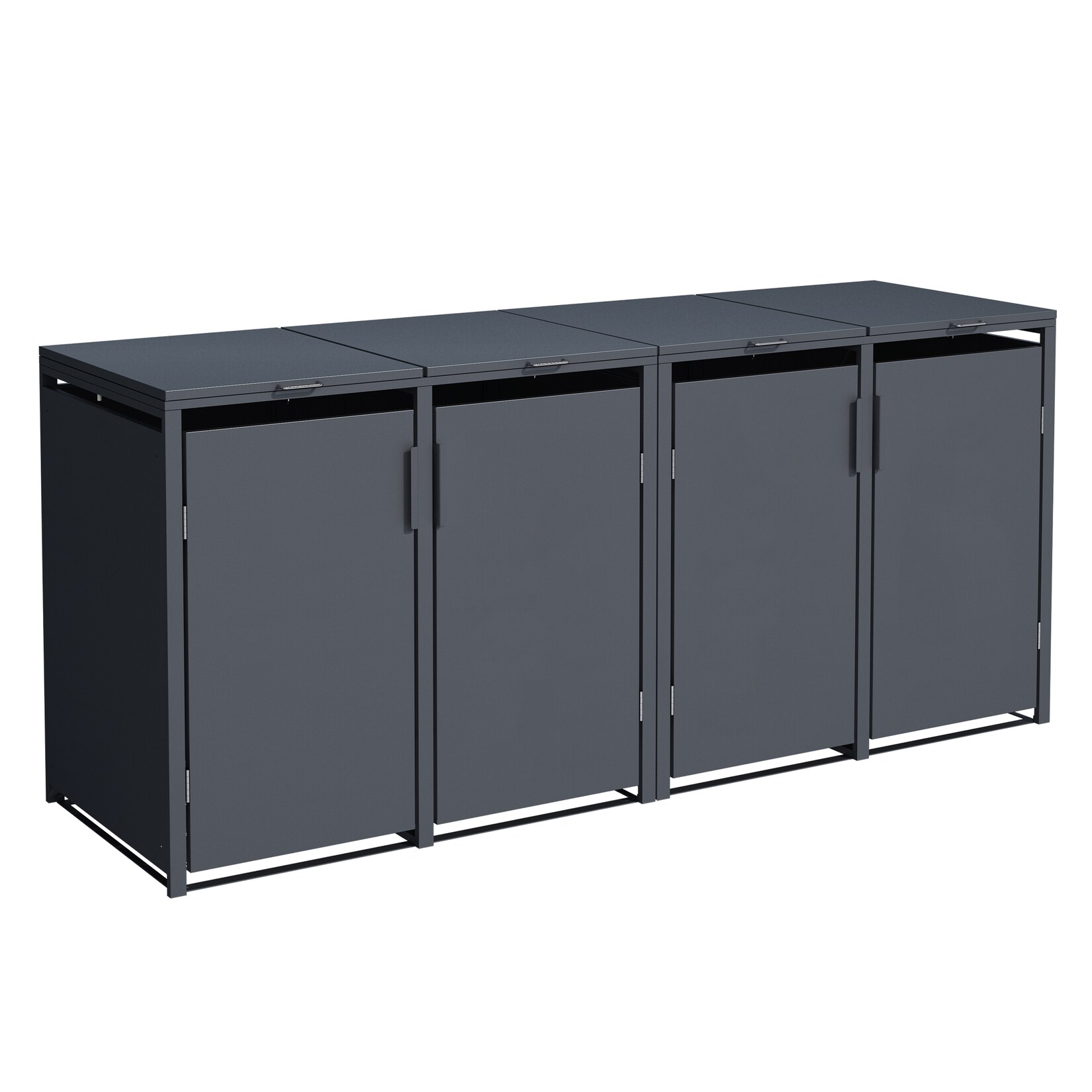 DEGAMO Mülltonnenbox MÜNCHEN 230x62x102cm für 4x KLEINE Tonnen 120 Liter, Stahl anthrazit | 04050747111244