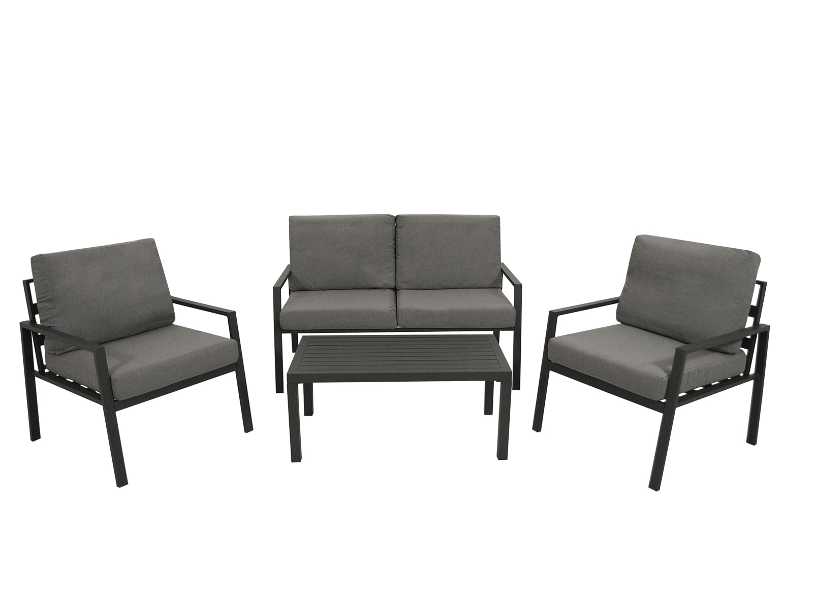 DEGAMO Lounge Set VANCOUVER, Aluminium dunkelgrau, Polster grau - Bild 1