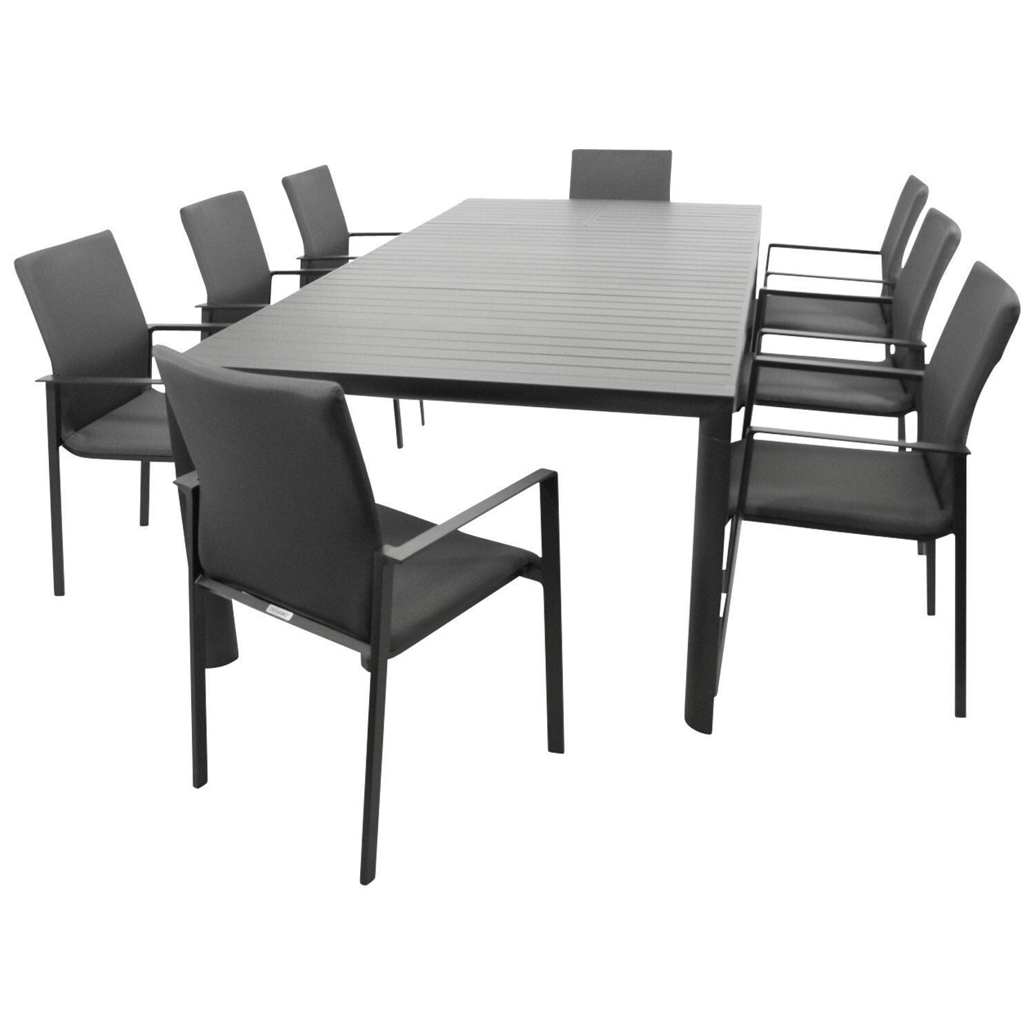 DEGAMO Garnitur LAGOS XL 9-teilig, Alu + Kunstgewebe dunkelgrau - Bild 1