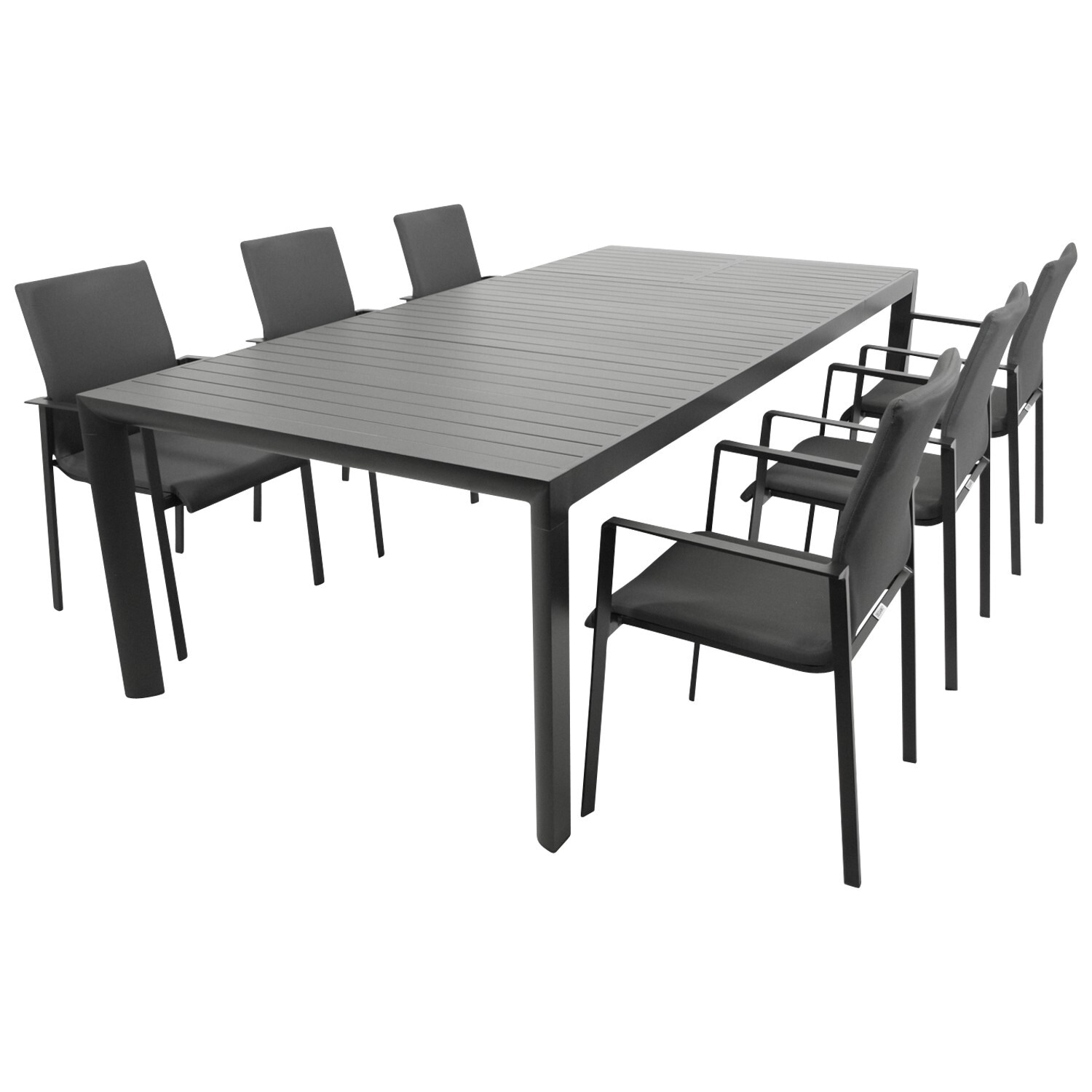 DEGAMO Garnitur LAGOS XL 7-teilig, Alu + Kunstgewebe dunkelgrau - Bild 1