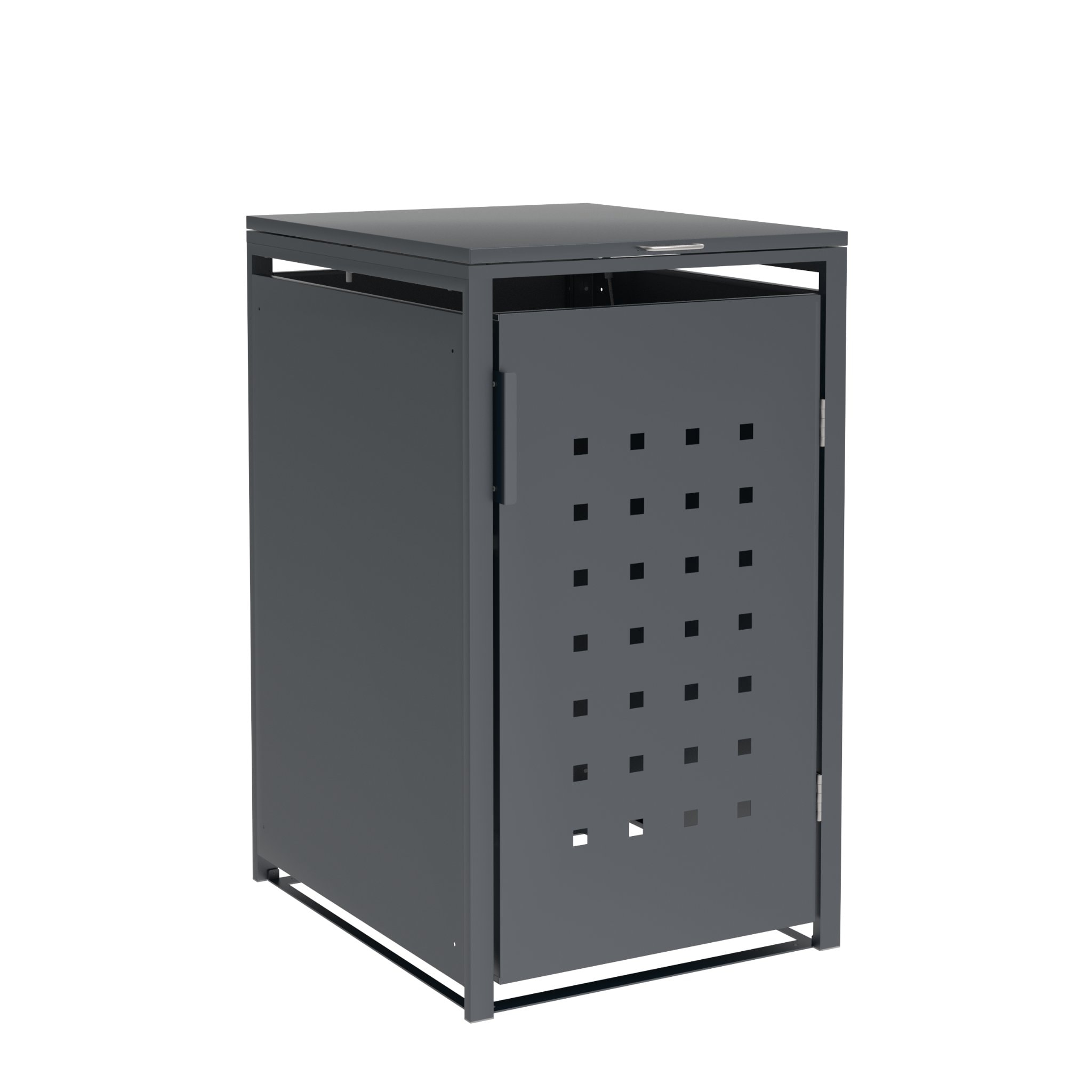 DEGAMO M&uuml;lltonnenbox TRIER 68x80x116cm f&uuml;r Tonnen 120 und 240 Liter, Stahl anthrazit - Bild 1
