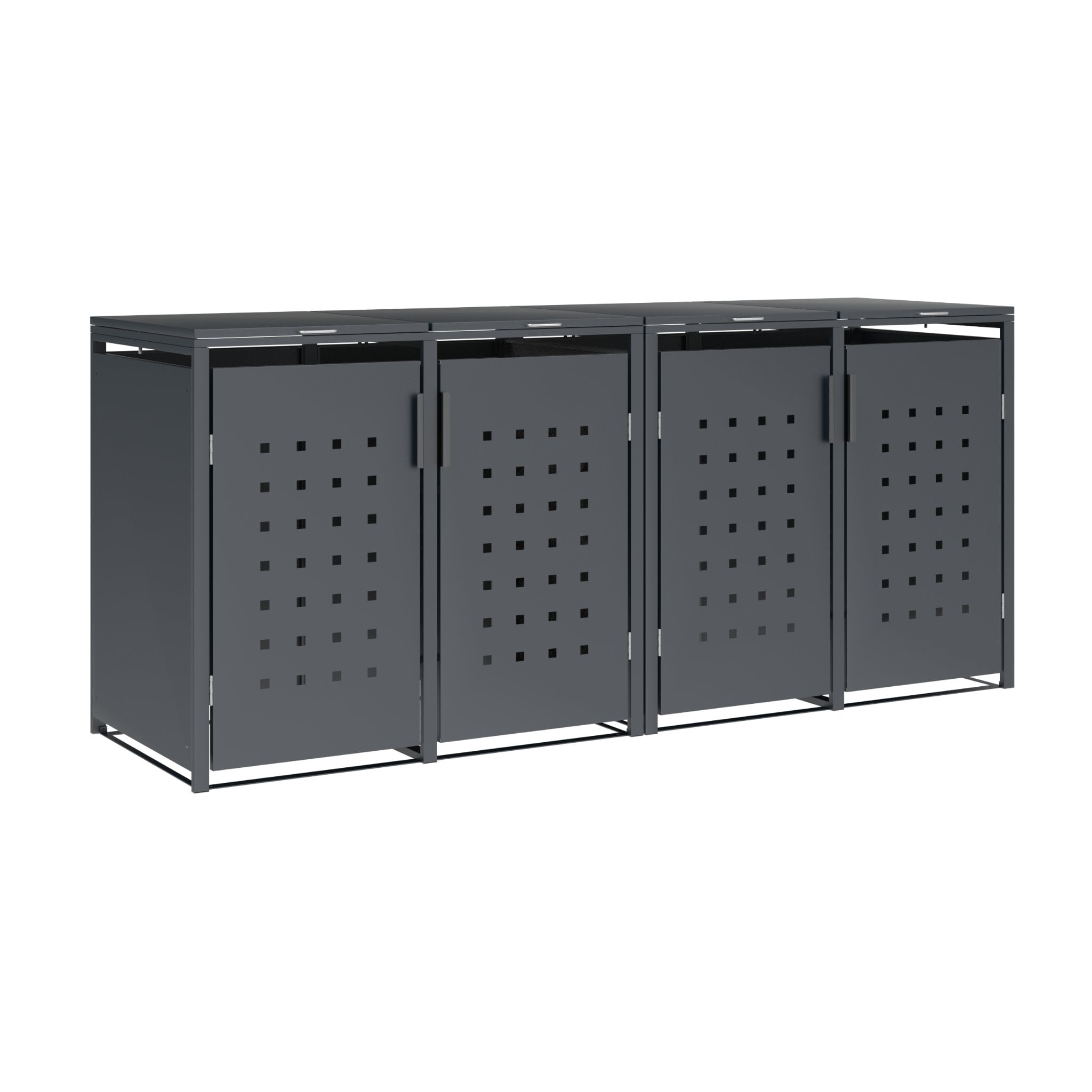 DEGAMO M&uuml;lltonnenbox TRIER 264x80x116cm f&uuml;r 4x Tonnen 120 und 240 Liter, Stahl anthrazit - Bild 1