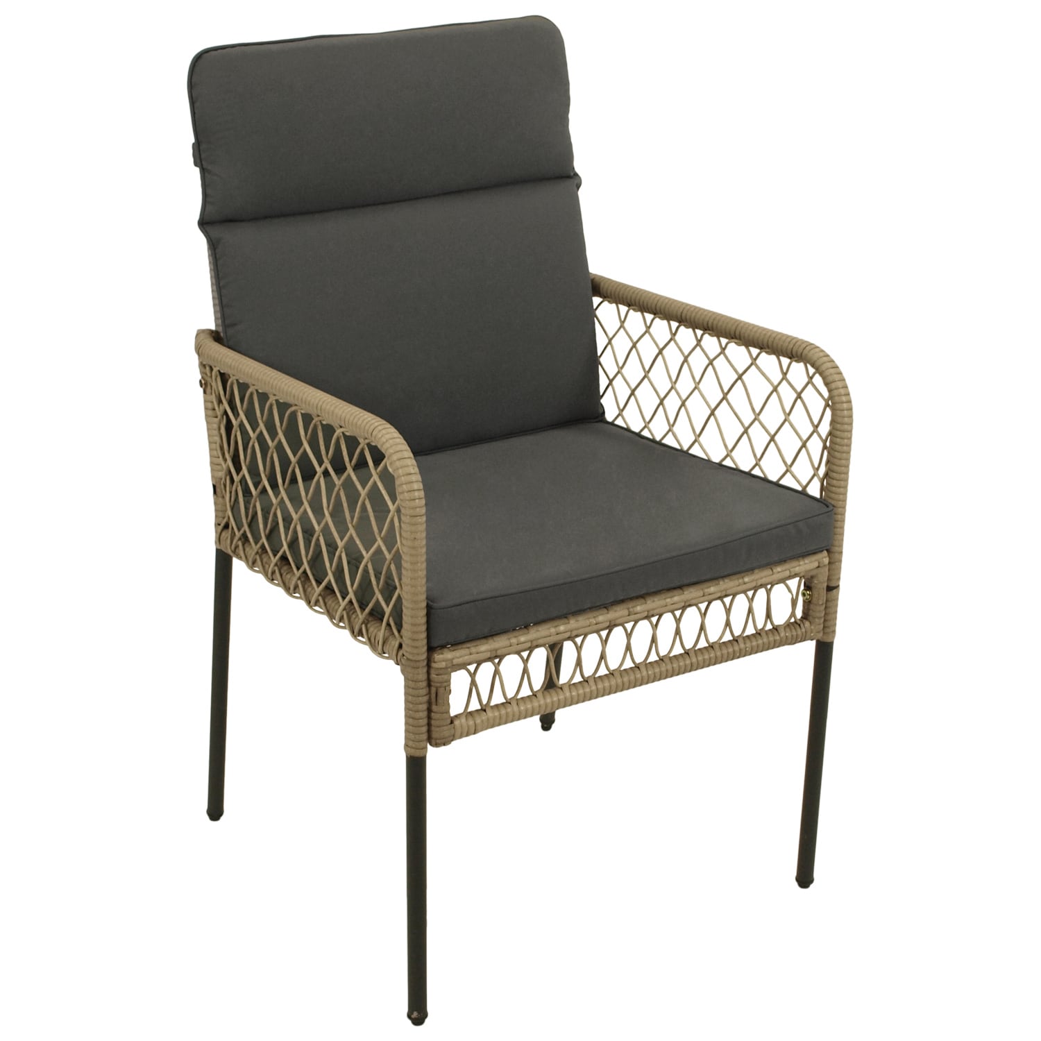 DEGAMO Sessel RAPALLO, Metall + Geflecht naturfarben, mit Polster - Bild 1