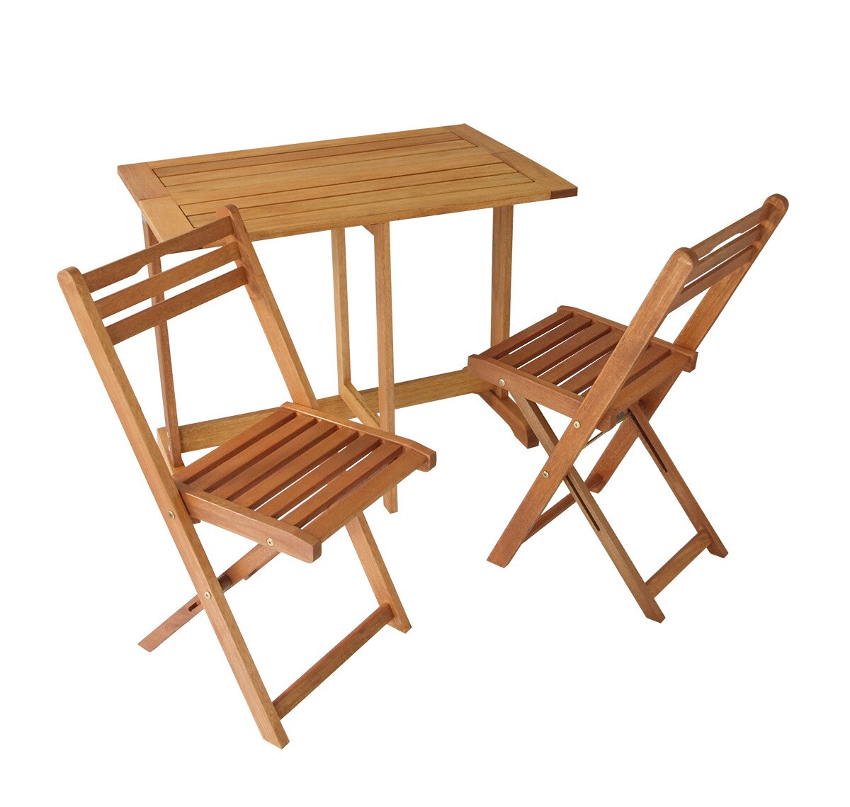 DEGAMO Balkonset PORTO 3-teilig, Eukalyptus geölt, klapbar, FSC®-zertifiziert | 04050747259892