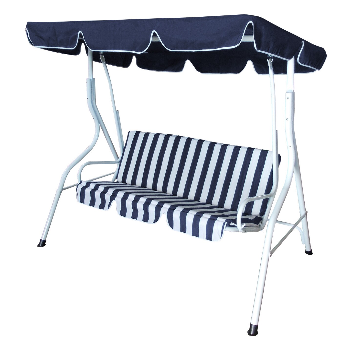 DEGAMO Hollywoodschaukel FLORIDA 3-sitzer, weiss / blau - Bild 1