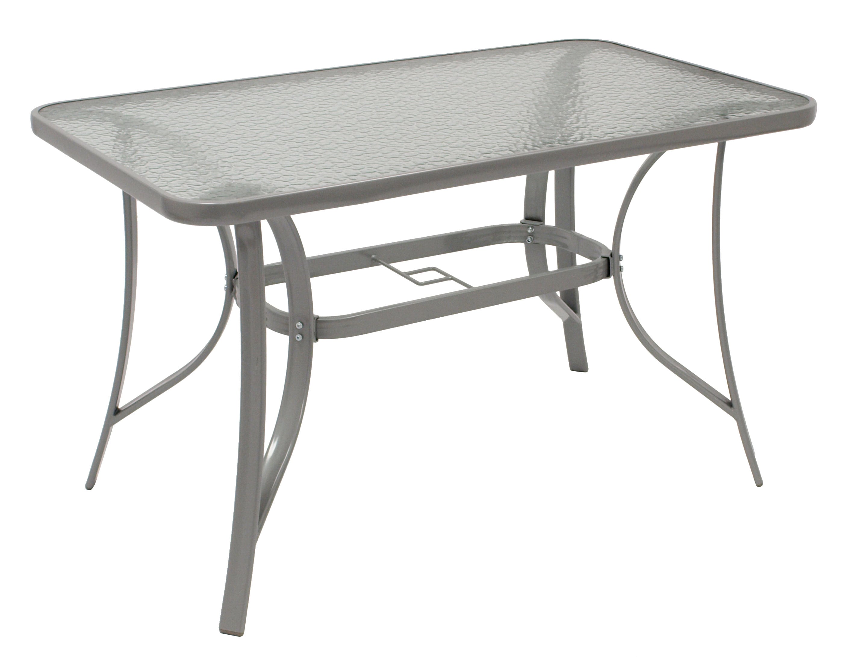 DEGAMO Gartentisch 120x70cm, Metall grau + Glas - Bild 1