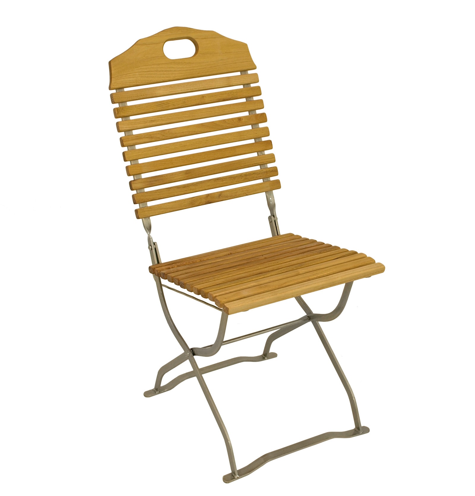 DEGAMO Kurgarten- Stuhl BAD T&Ouml;LZ, Flachstahl verzinkt + Robinie, klappbar, 2 St&uuml;ck - Bild 1
