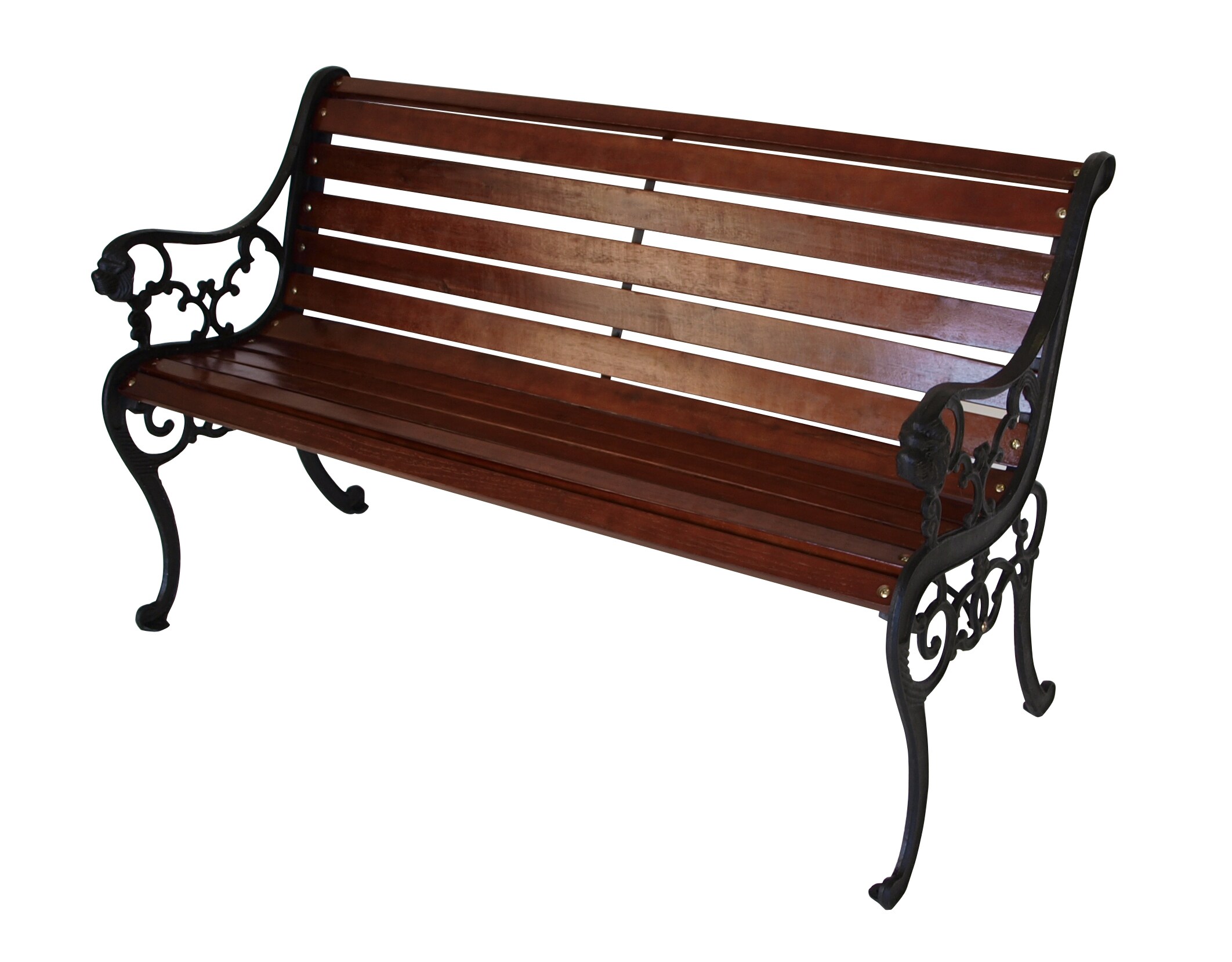 DEGAMO Bank STRASSBURG 2-sitzer, Gusseisen schwarz, Hartholz mahagonifarben - Bild 1