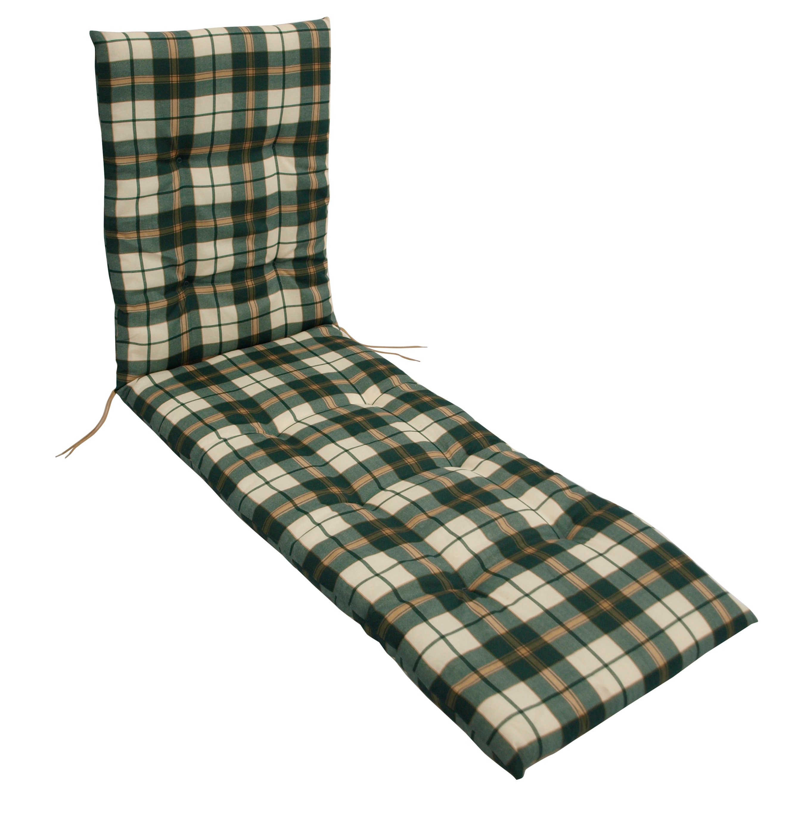 DEGAMO Auflage BOSTON f&uuml;r Deckchair, gr&uuml;n/beige kariert - Bild 1