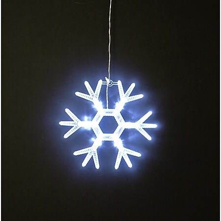 DEGAMO Fensterbild Schneeflocke 19cm, 6 LED weiss - Bild 1