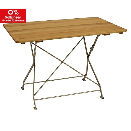 DEGAMO Biergarten - Garnitur MÜNCHEN 5-teilig (4x Stuhl, 1x Tisch 70x110cm), Flachstahl verzinkt + Robinie - Bild 1