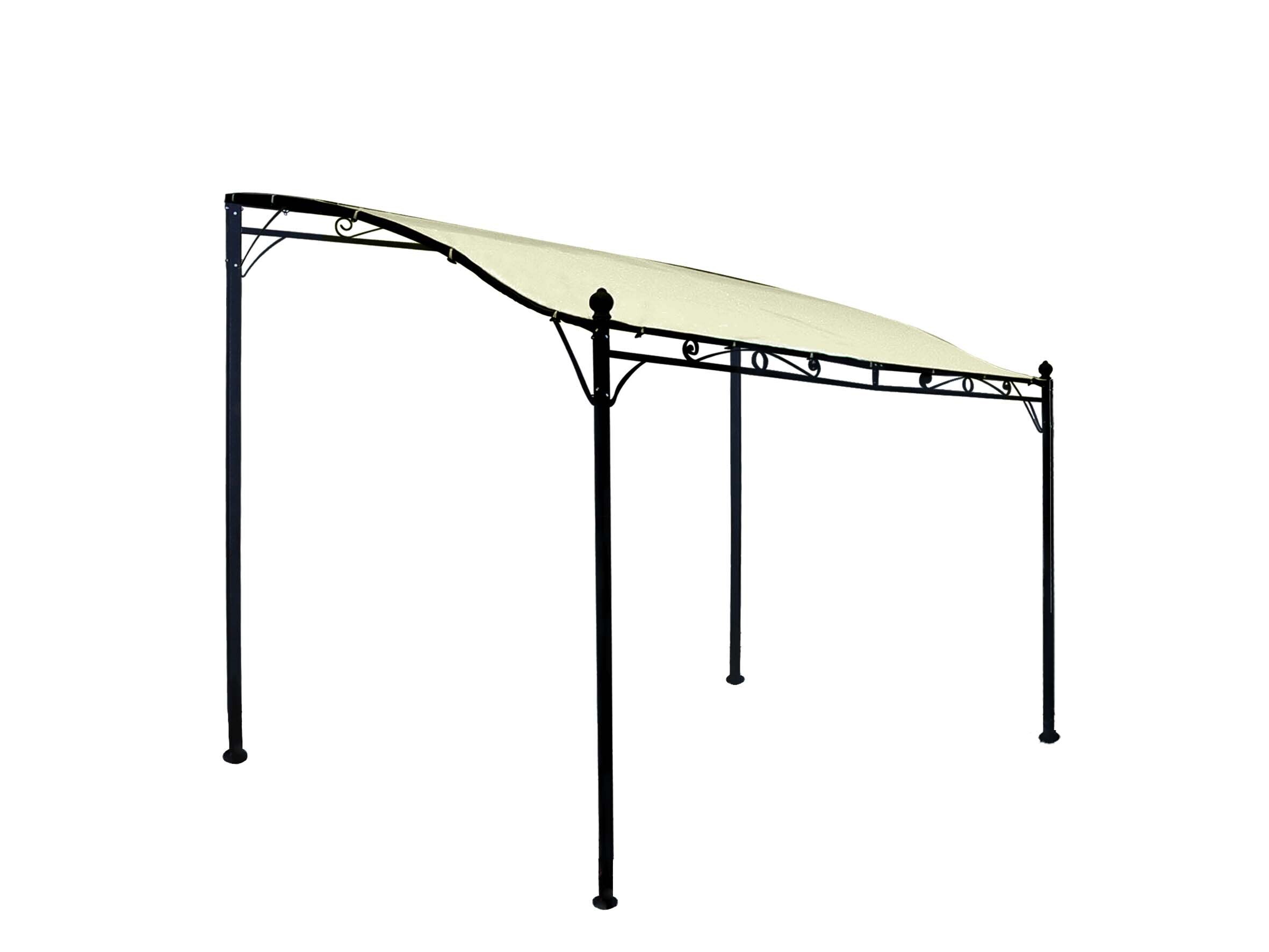 DEGAMO Anbaupavillon MANTOVA 3x2,5 Meter, Stahl dunkel, Plane PVC-beschichtet &eacute;cru - Bild 1