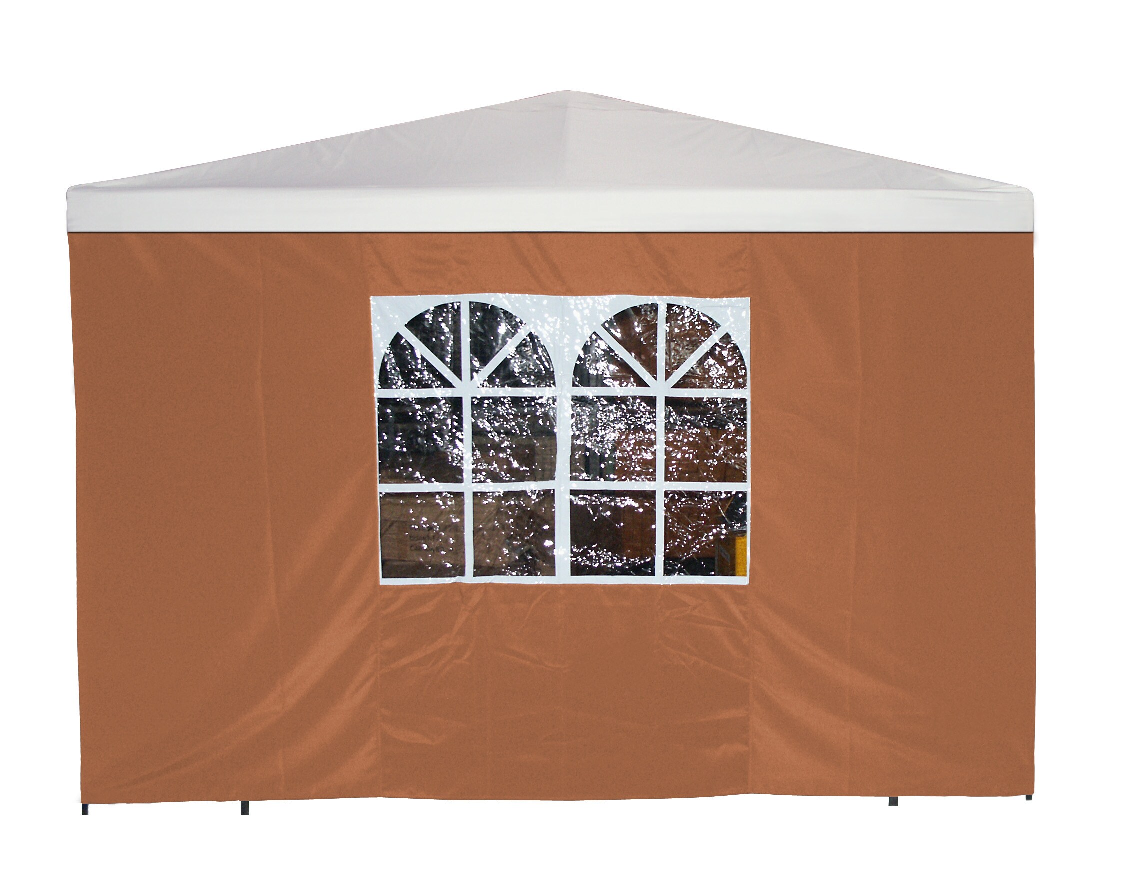 DEGAMO Seitenplane f&uuml;r Pavillon, 3x1,9 Meter, Polyester terracotta mit Fenster - Bild 1