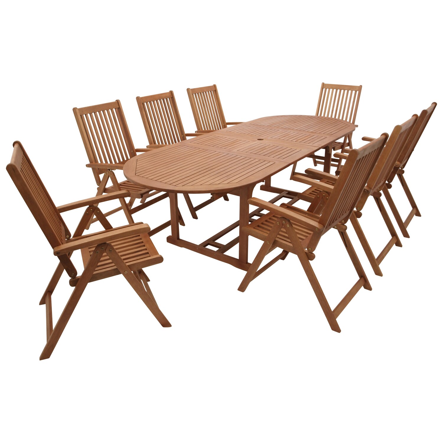 DEGAMO Garnitur LAGO 9-teilig in XL-Ausf&uuml;hrung, Eukalyptus ge&ouml;lt - Bild 1