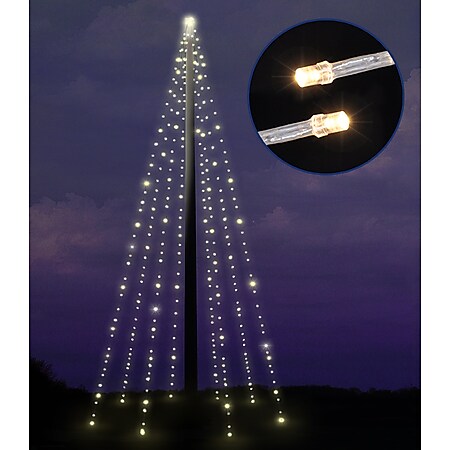 DEGAMO Fahnenstange Lichterkette 10 Meter, 400 LED warmweiss - Bild 1