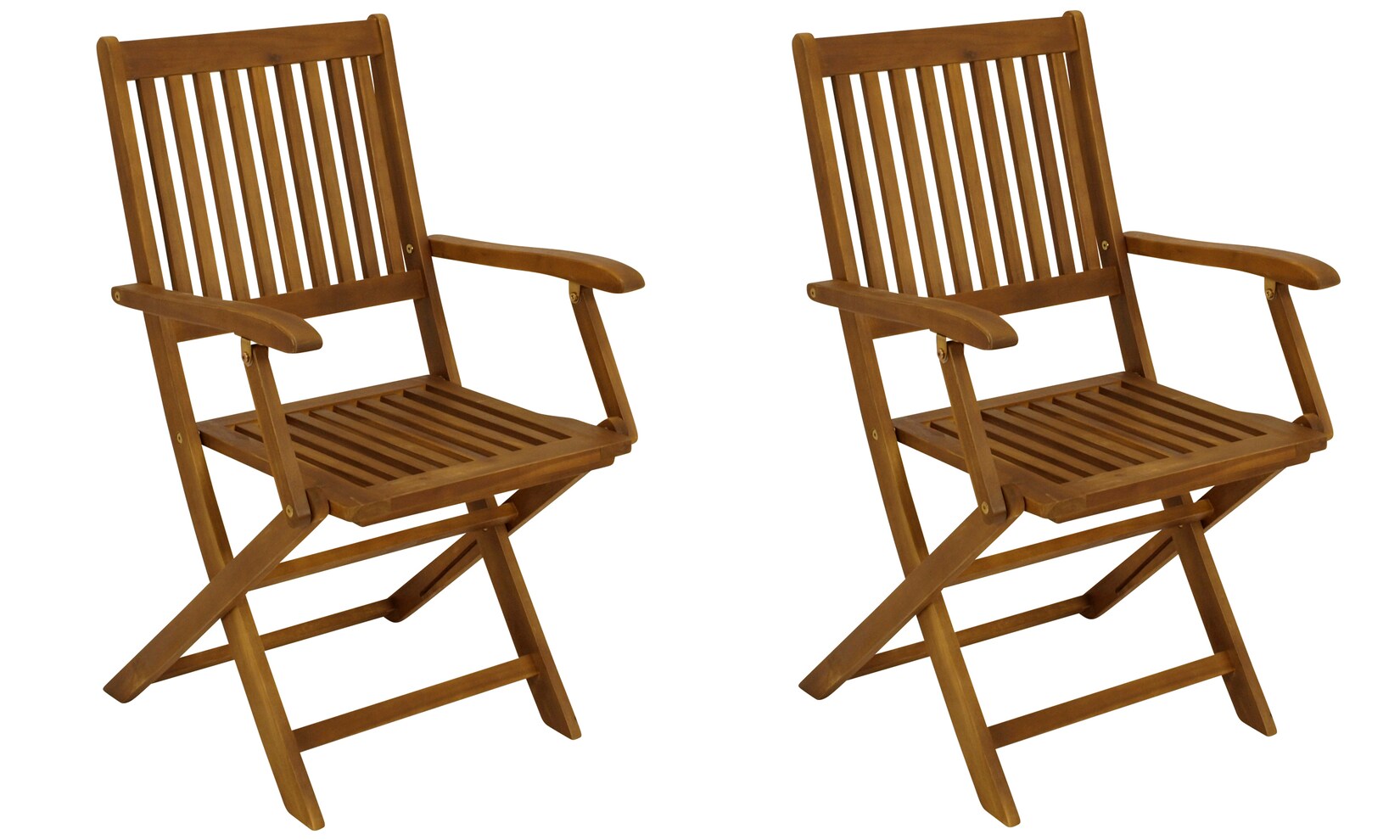 DEGAMO Klappstuhl mit Armlehnen BENITA 2-er Set, Akazie geölt | 04050747983049