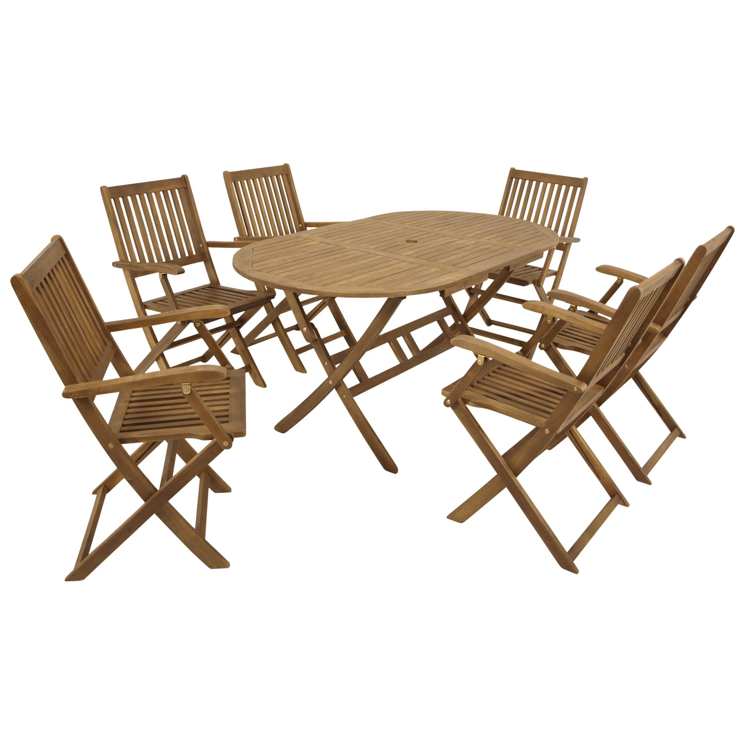 DEGAMO Klappgarnitur BENITA 7-teilig, Akazie ge&ouml;lt - Bild 1