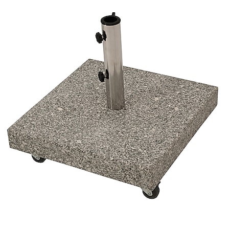 DEGAMO Schirmständer 50kg mit Rollen, Granit hellgrau - Bild 1