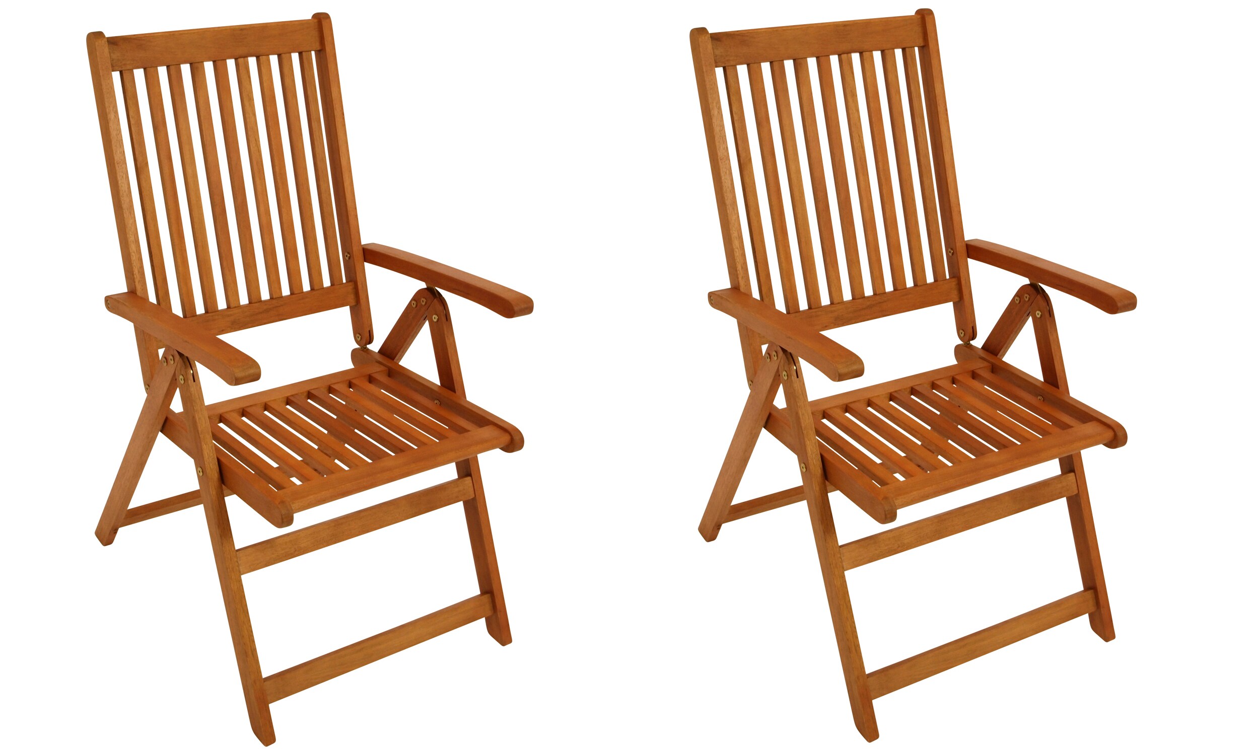 DEGAMO Klappsessel LAGO 2-er Set, 8-fach verstellbar, Eukalyptus ge&ouml;lt - Bild 1