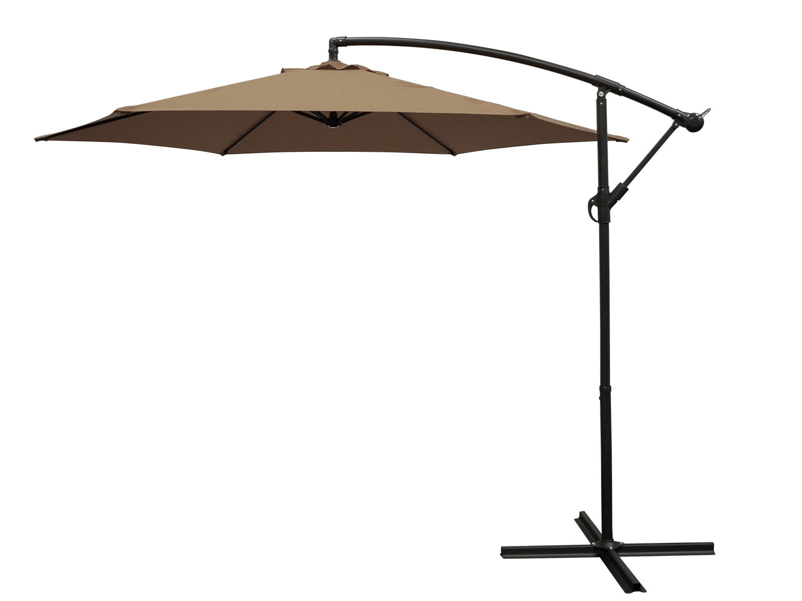 DEGAMO Ampelschirm Aluminium 300cm taupefarben, mit Kurbel, Gestell Aluminium, Material Bezug 100% Polyester, Gewicht 10kg | 04050747770090