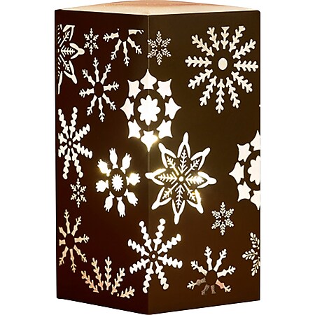 DEGAMO Dekolampe aus Metall braun, Motiv Schneeflocke, LED - Bild 1