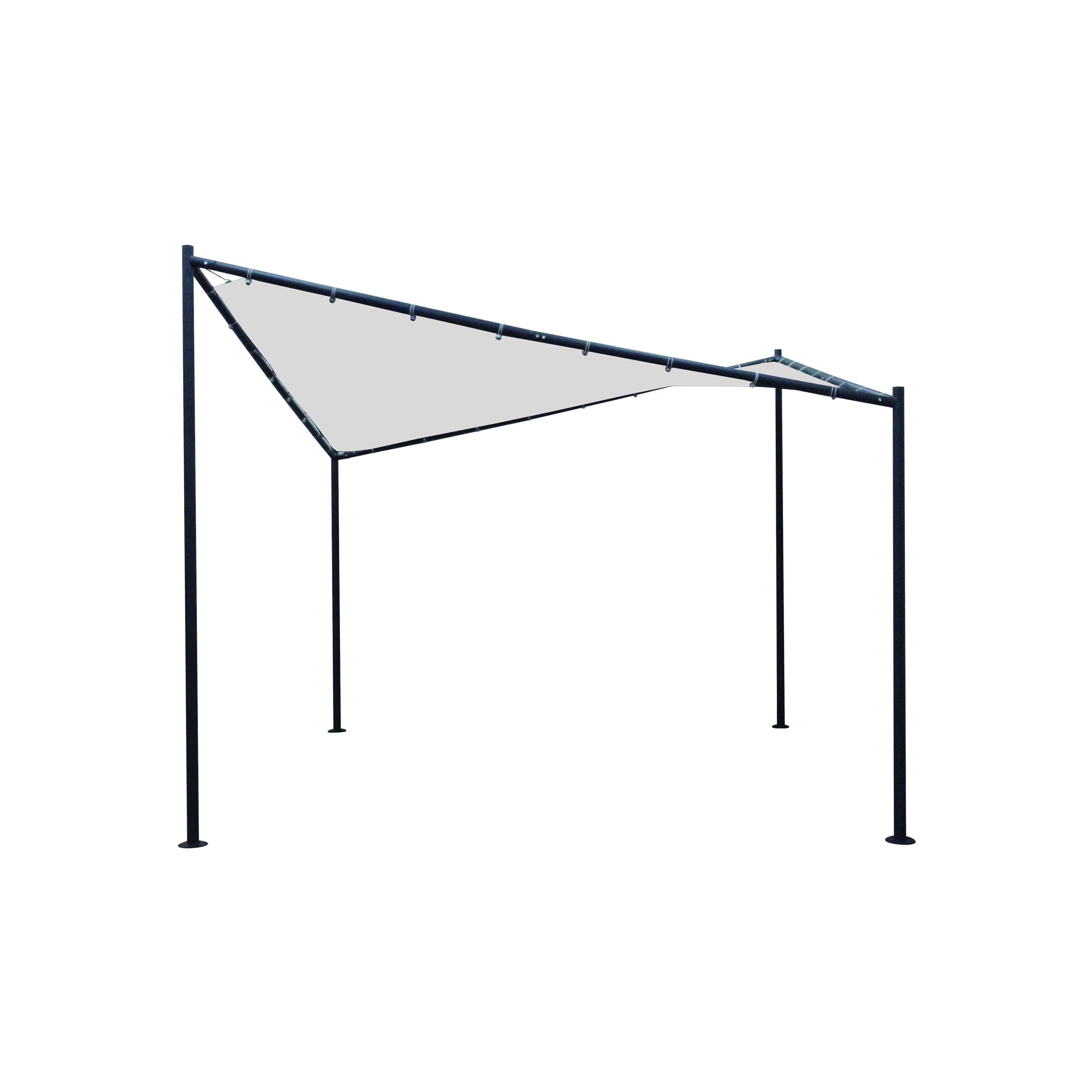 DEGAMO Sonnensegel Pavillon ORLANDO 3,5x3,5  Meter mit Plane PVC-bechichtet weiss - Bild 1