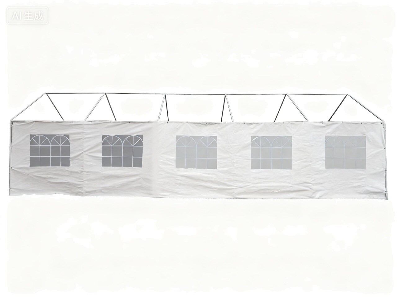 DEGAMO Seitenplane f&uuml;r Partyzelt, L&auml;nge 10 Meter, PVC wei&szlig; mit Fenstern - Bild 1