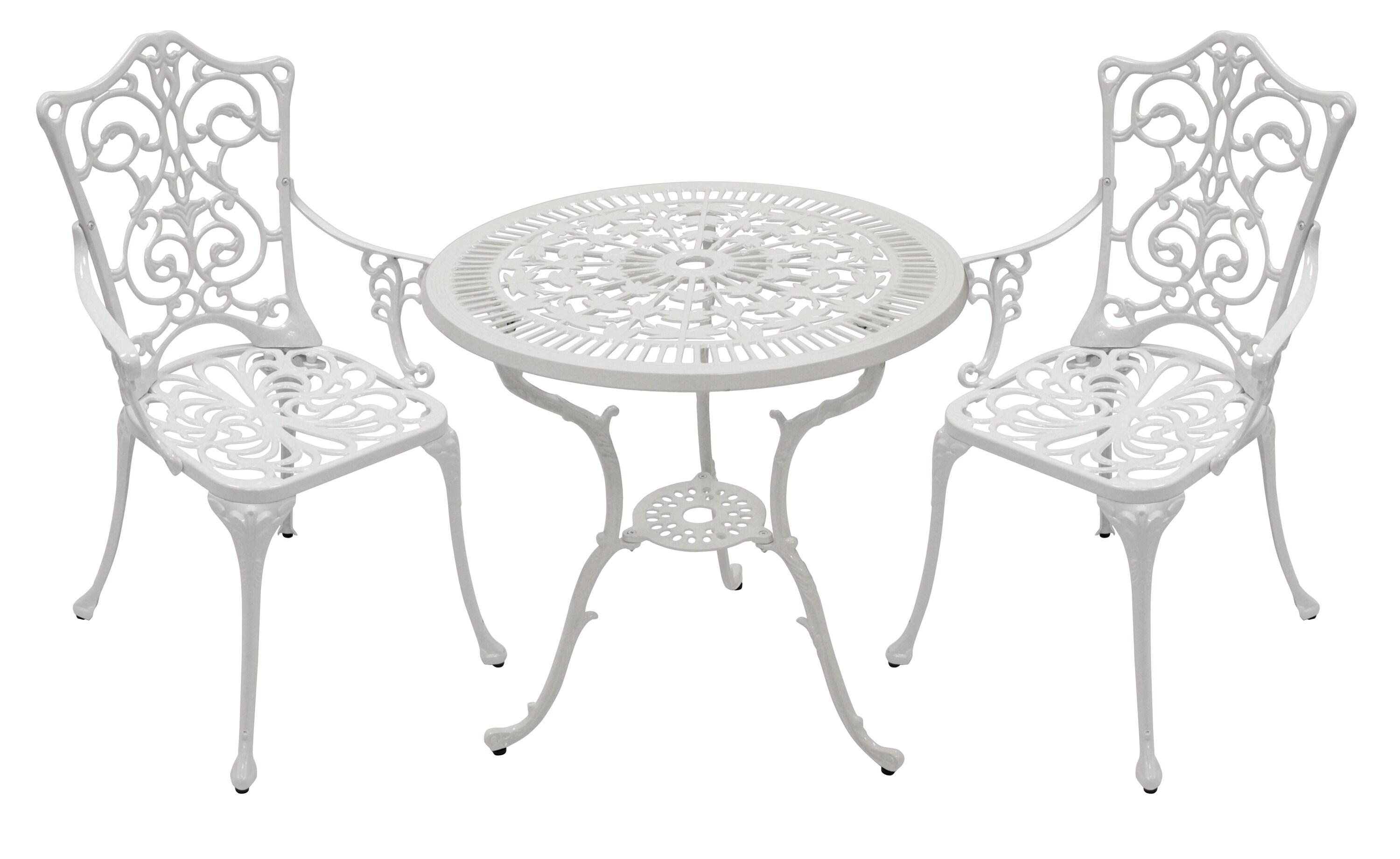 DEGAMO Bistroset Jugendstil 3-teilig, Aluguss weiss - Bild 1