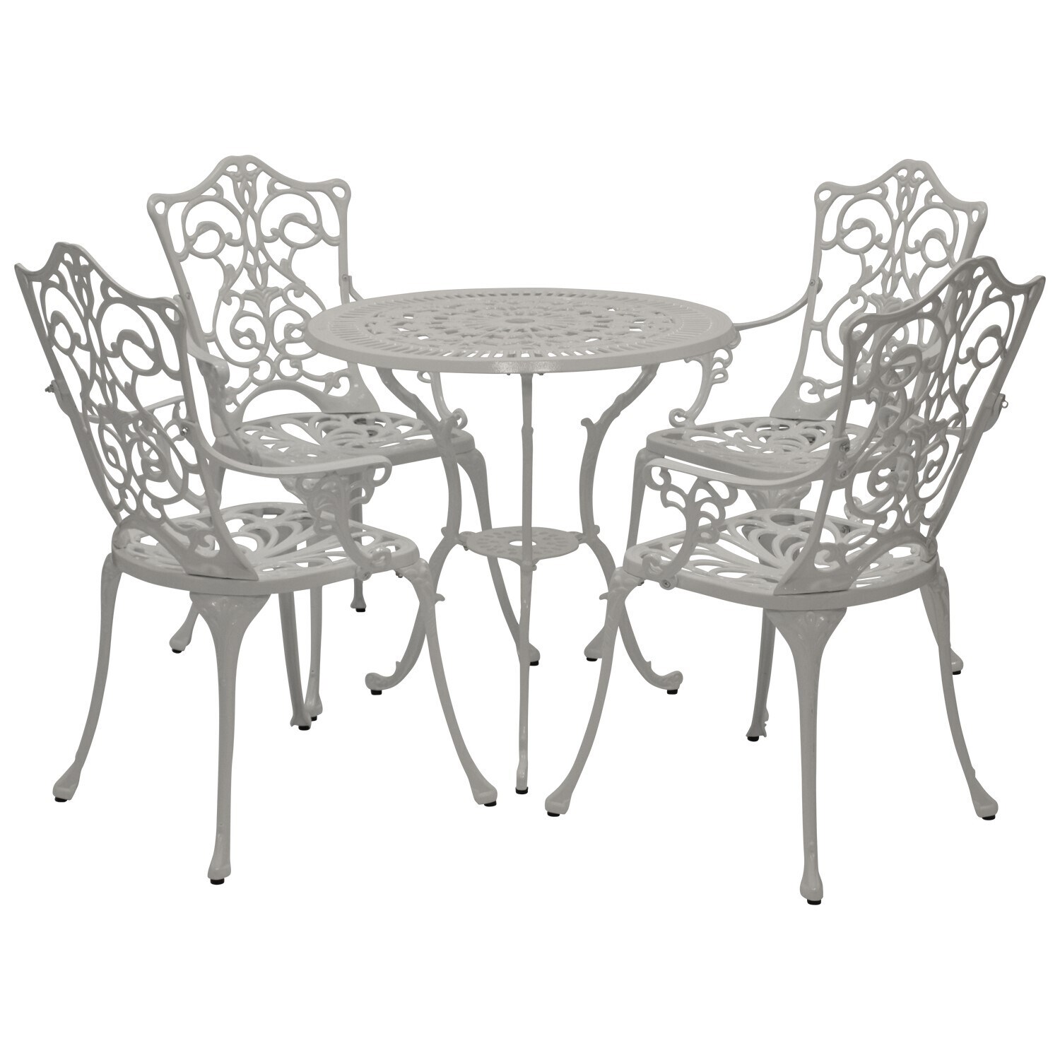 DEGAMO Bistroset Jugendstil 5-teilig, Aluguss weiss - Bild 1