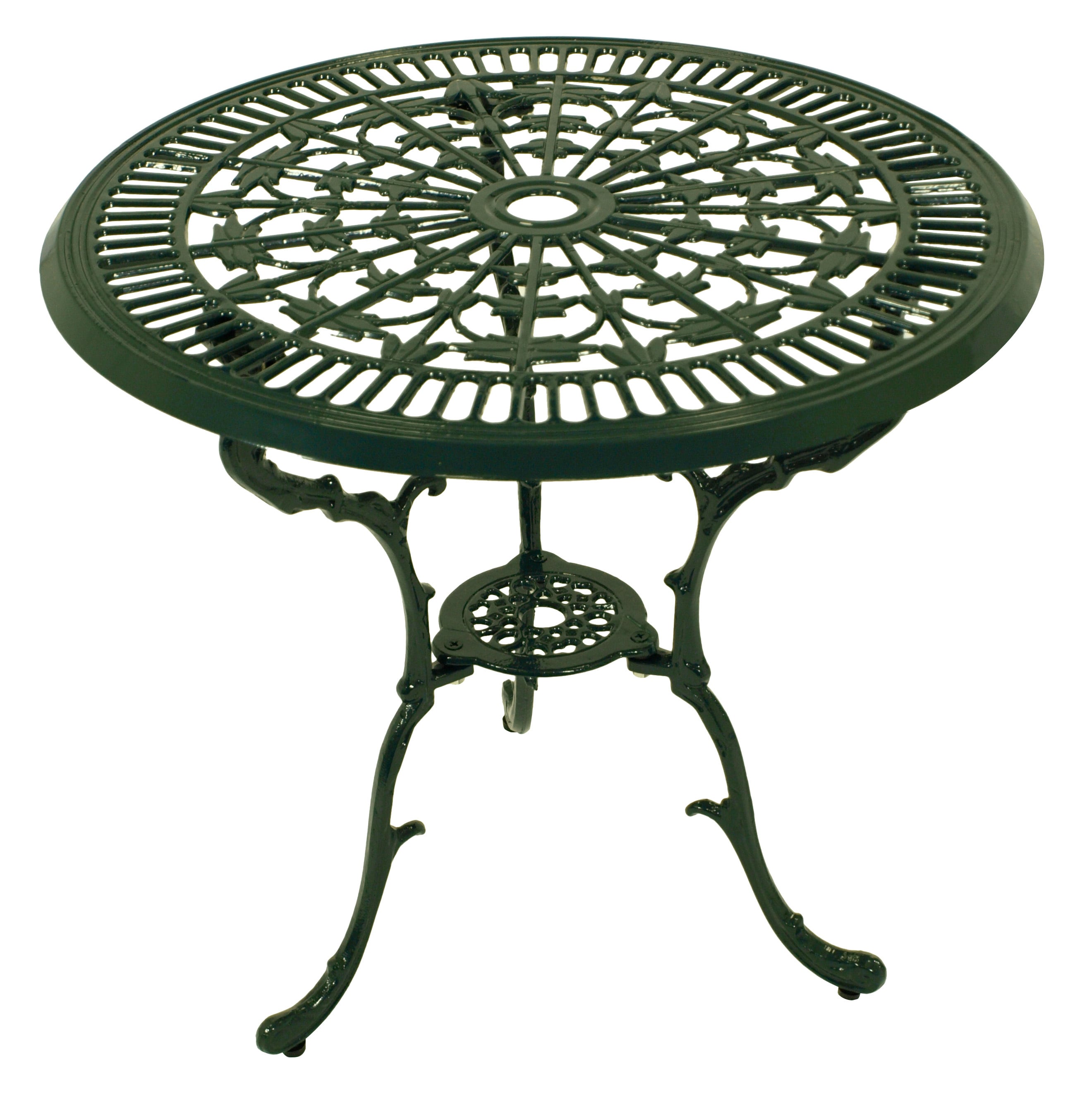 DEGAMO Tisch in Jugendstil Optik 70cm rund, Aluguss dunkelgr&uuml;n - Bild 1