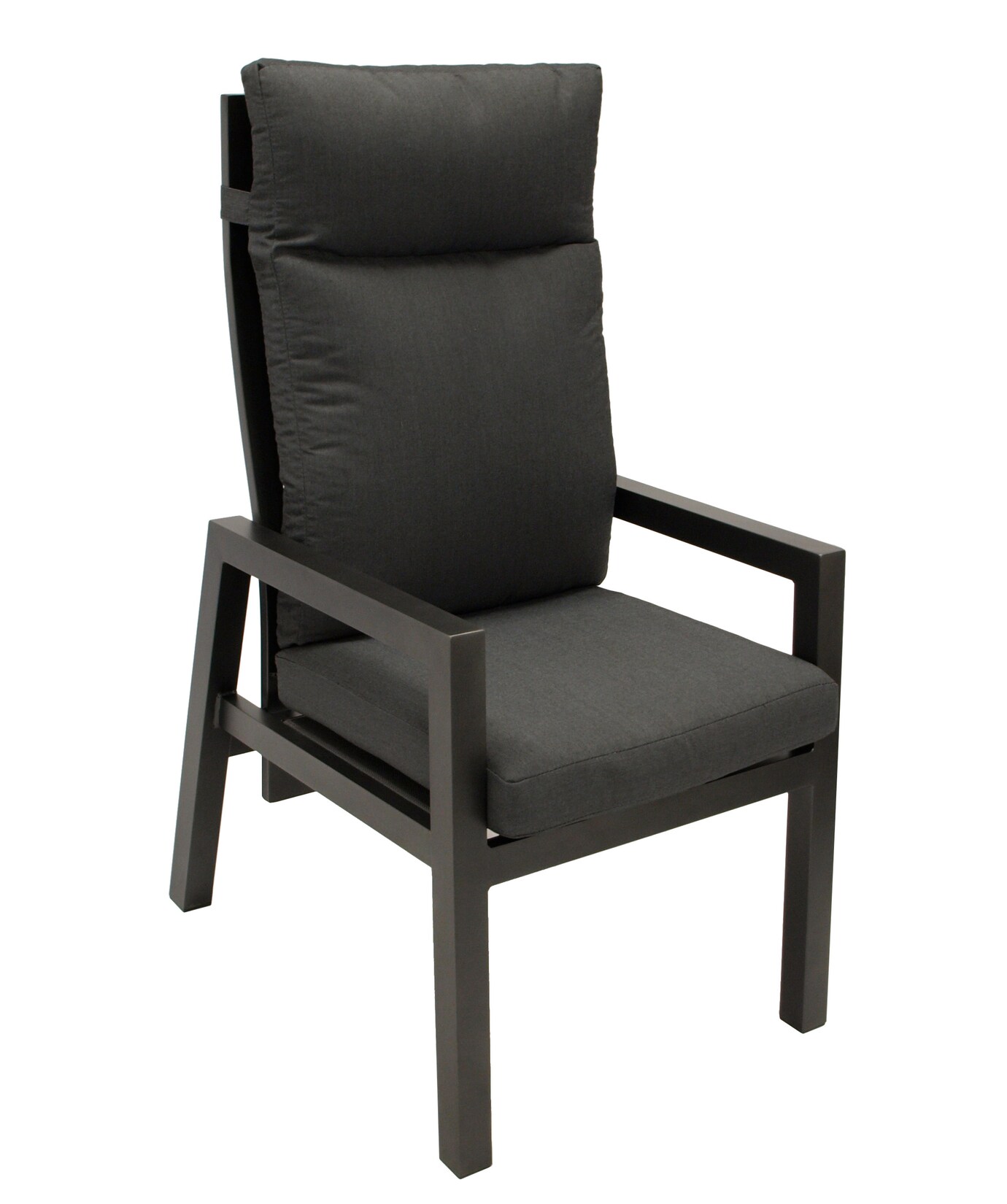 DEGAMO Sessel MANCIANO Hochlehner, Aluminium dunkelgrau mit Polster, stufenlos verstellbar, 2 Stück | 04050747369324