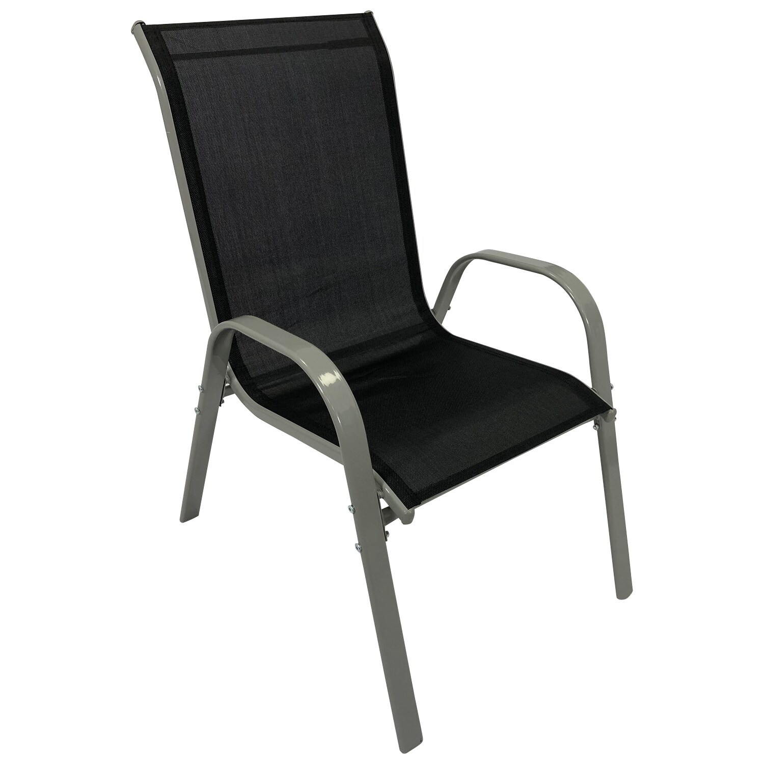 DEGAMO Stapelsessel PALAMOS, Metall + Textilgewebe schwarz, 4 Stück | 04050747213351