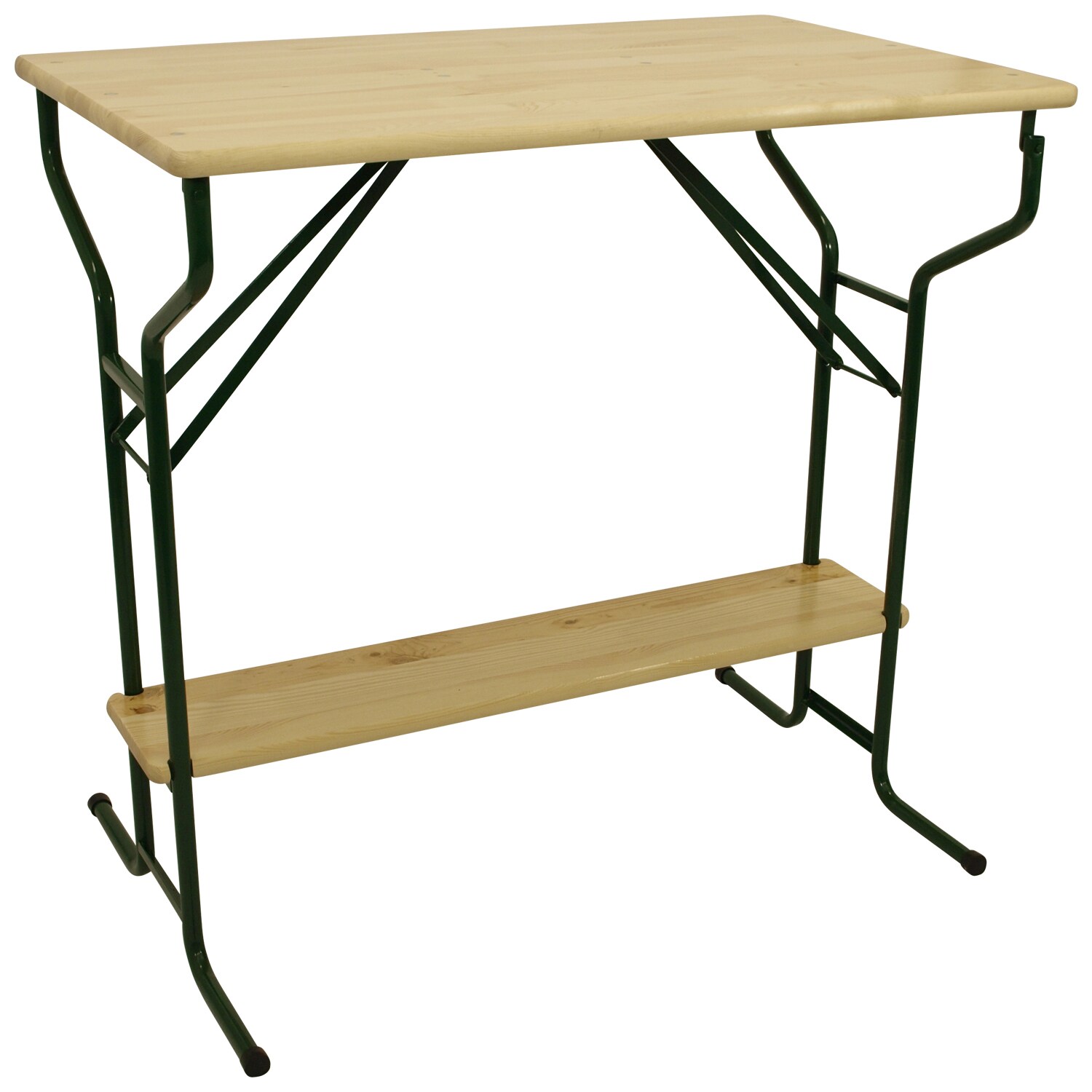 DEGAMO Stehtisch BAMBERG 113cm klappbar, Metall + Holz lackiert, mit Fuss-St&uuml;tze - Bild 1