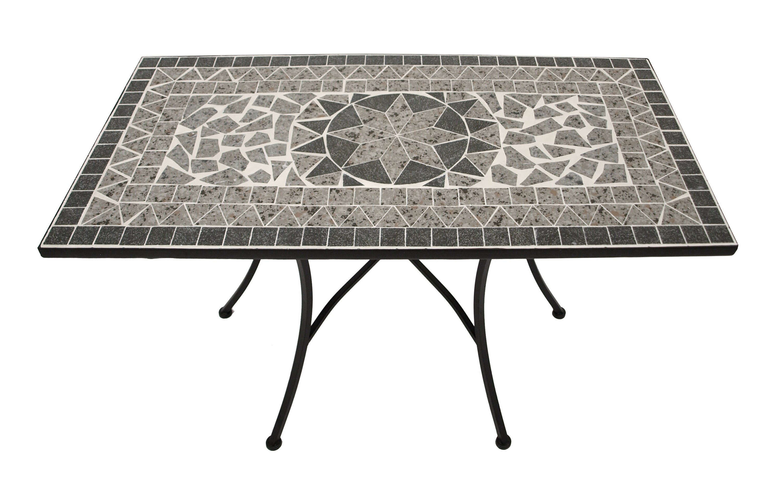 DEGAMO Wandtisch SIENA rechteckig 45x90cm, Eisen + Mosaik grau - Bild 1