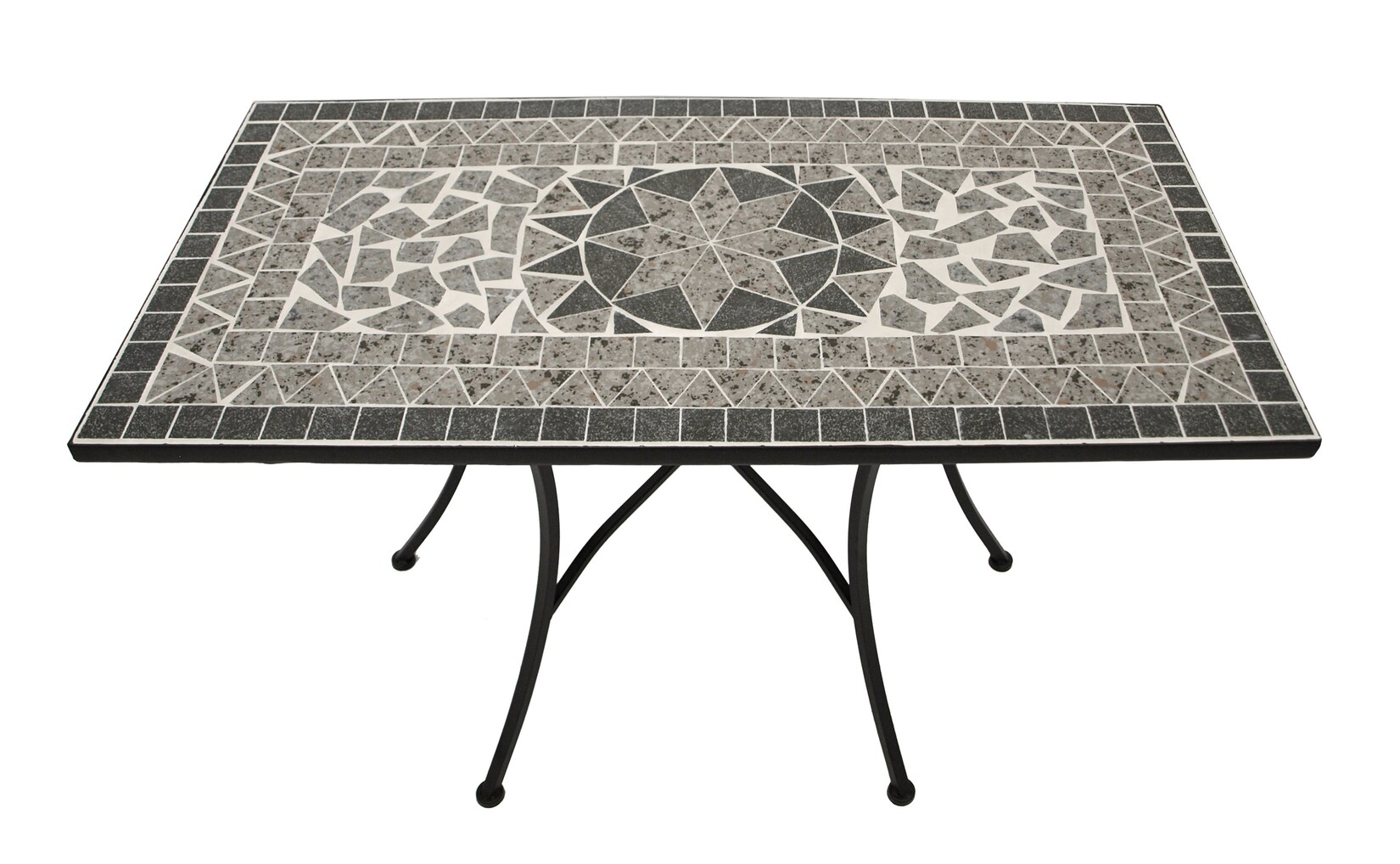 Wandtisch SIENA rechteckig 45x90cm, Eisen + Mosaik grau