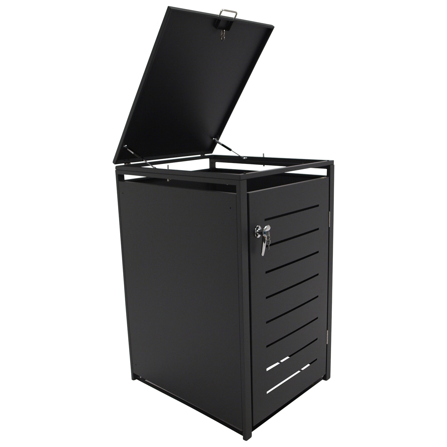 DEGAMO M&uuml;lltonnenbox 68x80x116cm f&uuml;r Tonnen 120 und 240 Liter, Stahl anthrazit - Bild 1