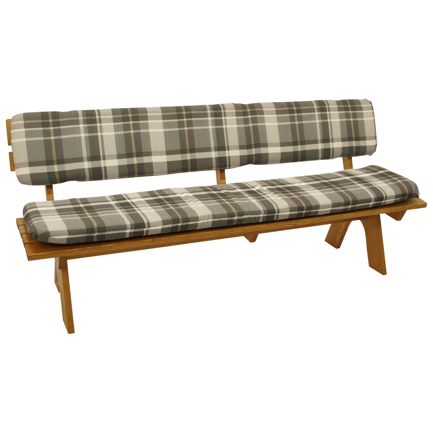 DEGAMO Auflagenset SEATTLE für Bank 4-sitzer 195cm, grau/beige kariert, 2-teilig | 04050747388394