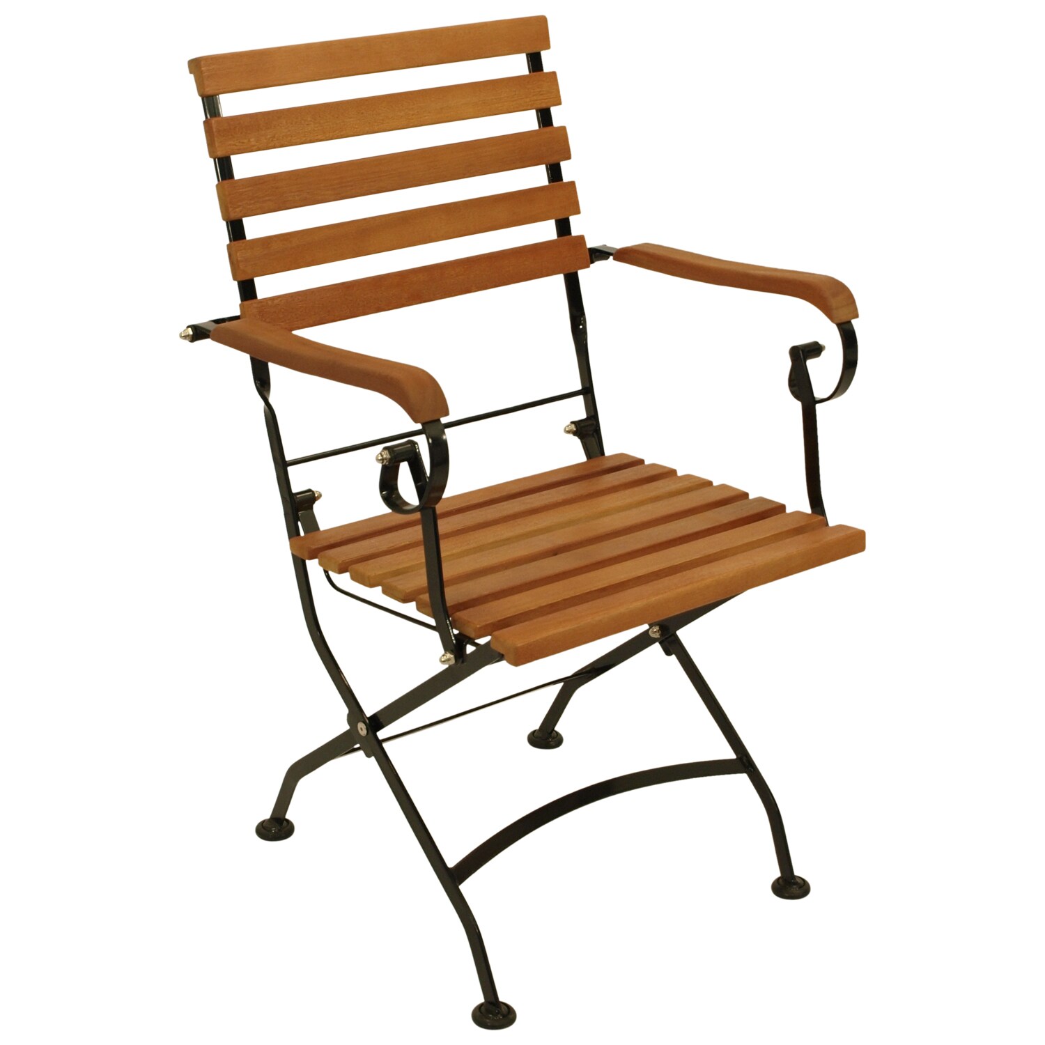 DEGAMO Klappsessel HOFGARTEN, Flachstahl schwarz + Eukalyptus geölt, 2 Stück, FSC®-zertifiziert | 04050747243419